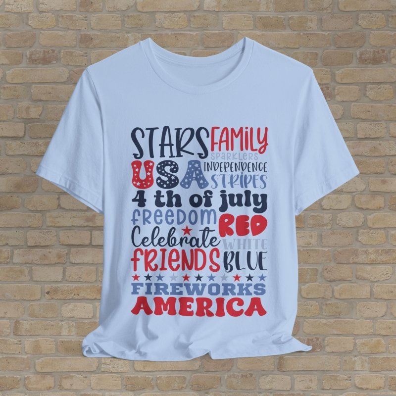 Text Only T-Shirts 4th of July Vibes Tee - Vibrant Styles