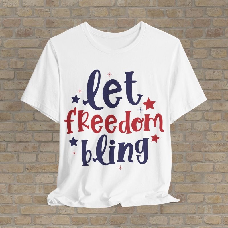 Mostly Text T-Shirts All - American Bling Tee - Vibrant Styles