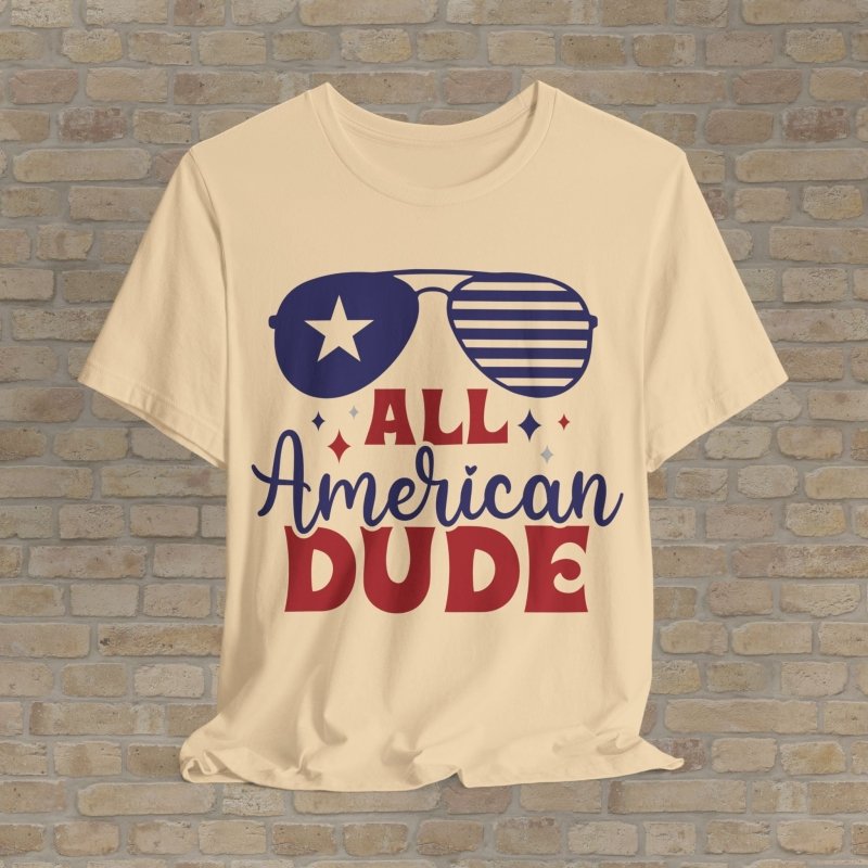 Graphic & Text T-Shirts All - American Dude Tee - Vibrant Styles