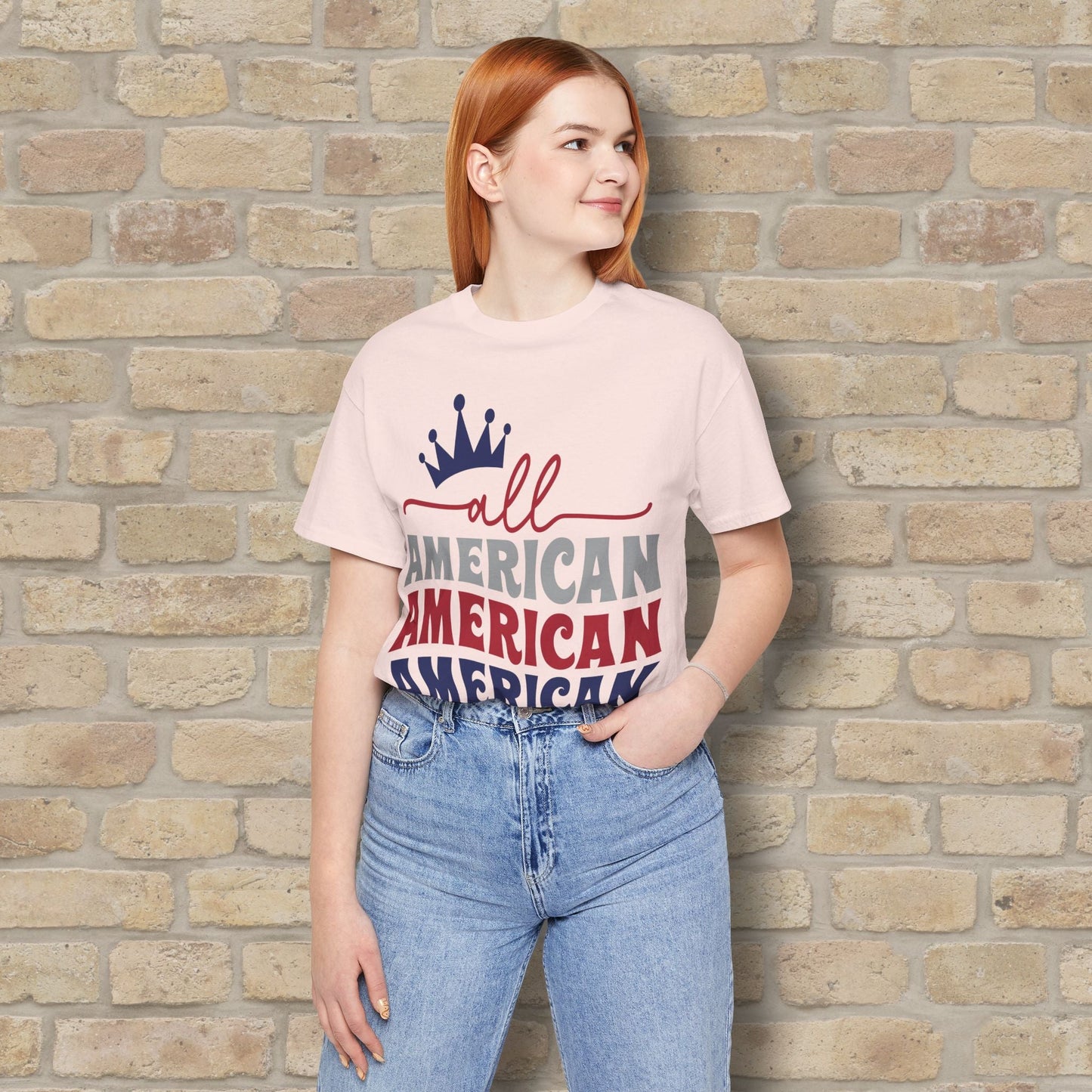Mostly Text T-Shirts All American Mama Tee - Vibrant Styles