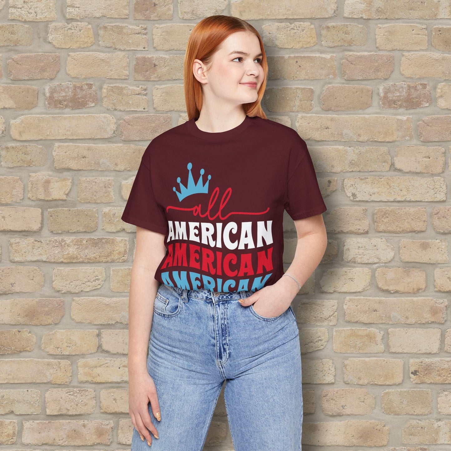 Mostly Text T-Shirts All American Mama Tee - Vibrant Styles