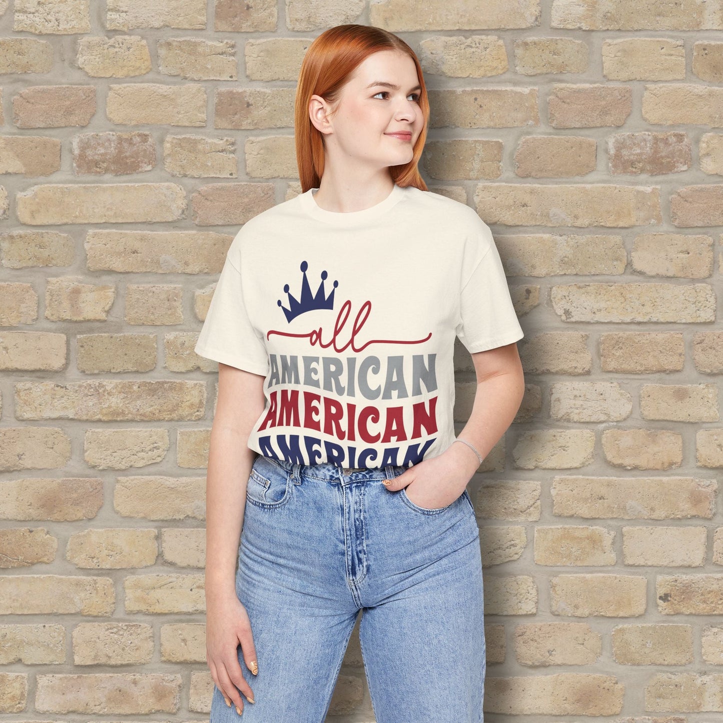 Mostly Text T-Shirts All American Mama Tee - Vibrant Styles