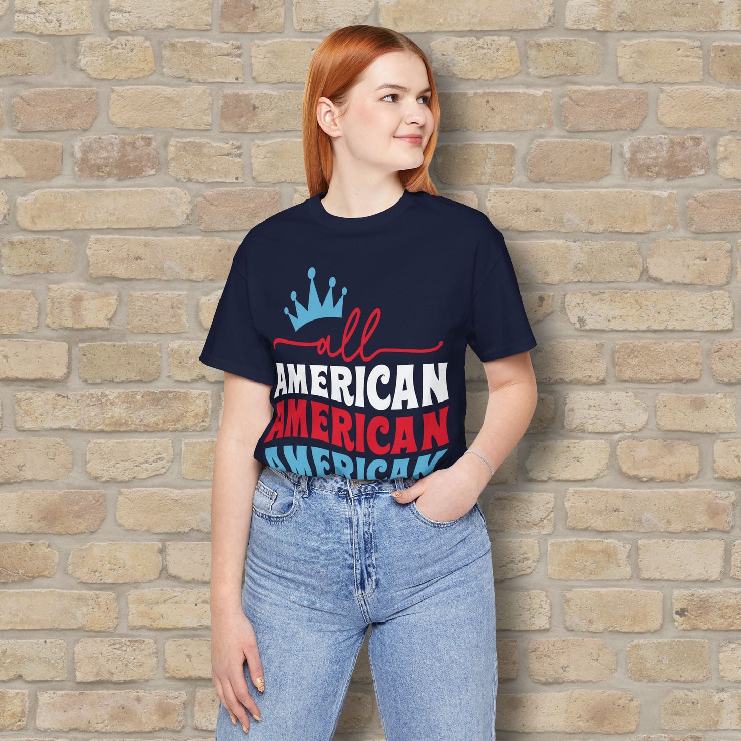 Mostly Text T-Shirts All American Mama Tee - Vibrant Styles