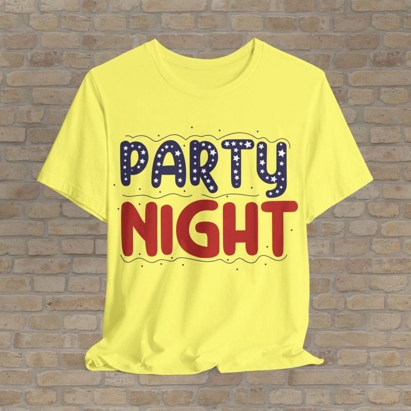 Text Only T-Shirts All - American Party Night Tee - Vibrant Styles