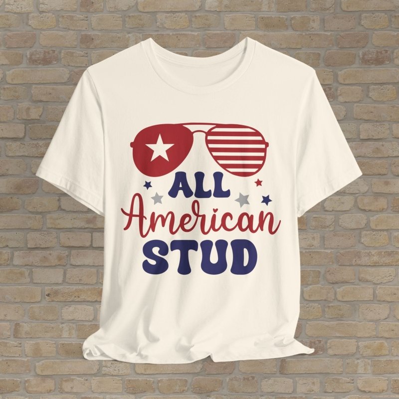 Graphic & Text T-Shirts All - American Stud Tee - Vibrant Styles
