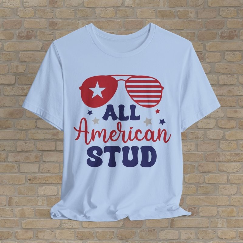 Graphic & Text T-Shirts All - American Stud Tee - Vibrant Styles
