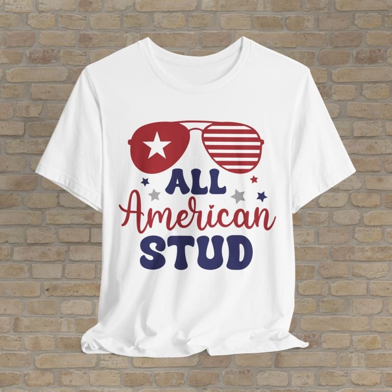 Graphic & Text T-Shirts All - American Stud Tee - Vibrant Styles
