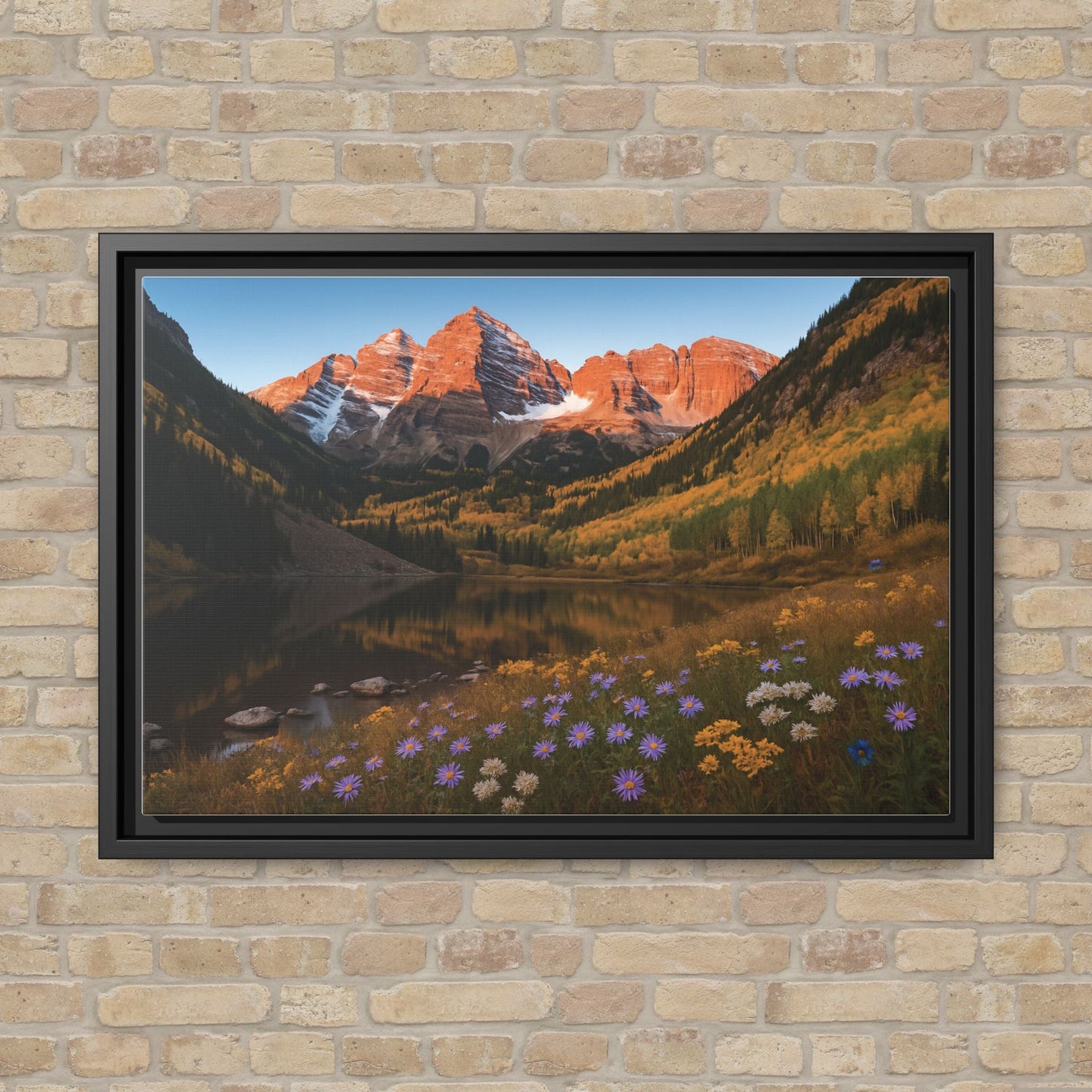 Canvas Alpenglow in Aspen Valley Matte Canvas, Pinewood Framed - Vibrant Styles