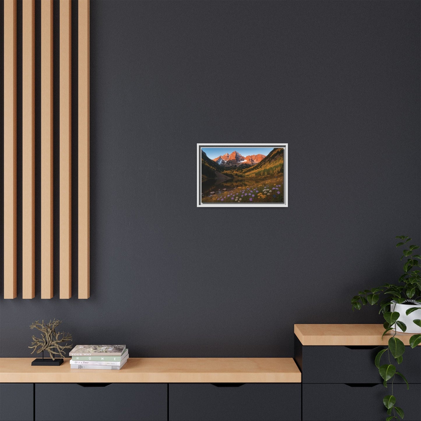 Canvas Alpenglow in Aspen Valley Matte Canvas, Pinewood Framed - Vibrant Styles