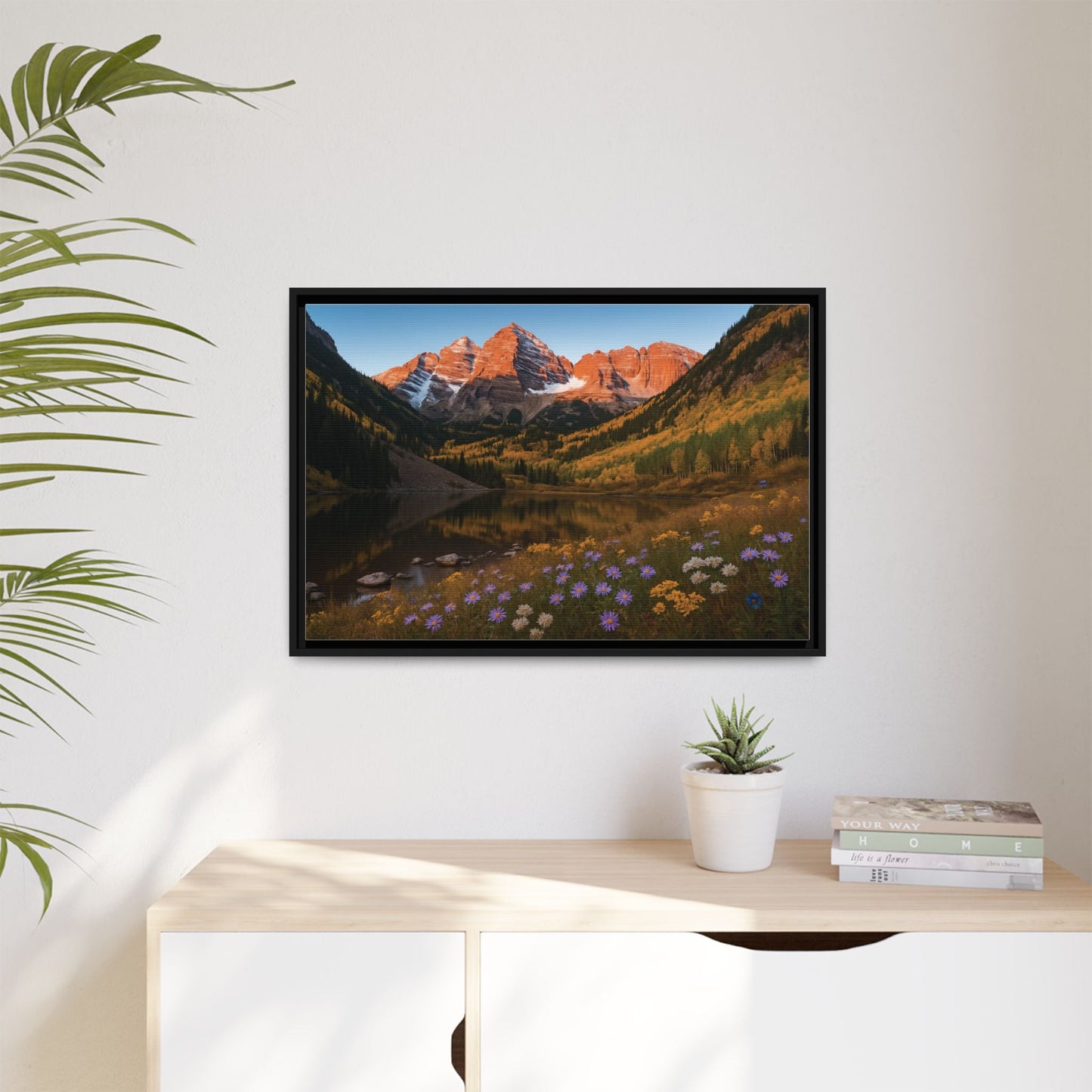 Canvas Alpenglow in Aspen Valley Matte Canvas, Pinewood Framed - Vibrant Styles