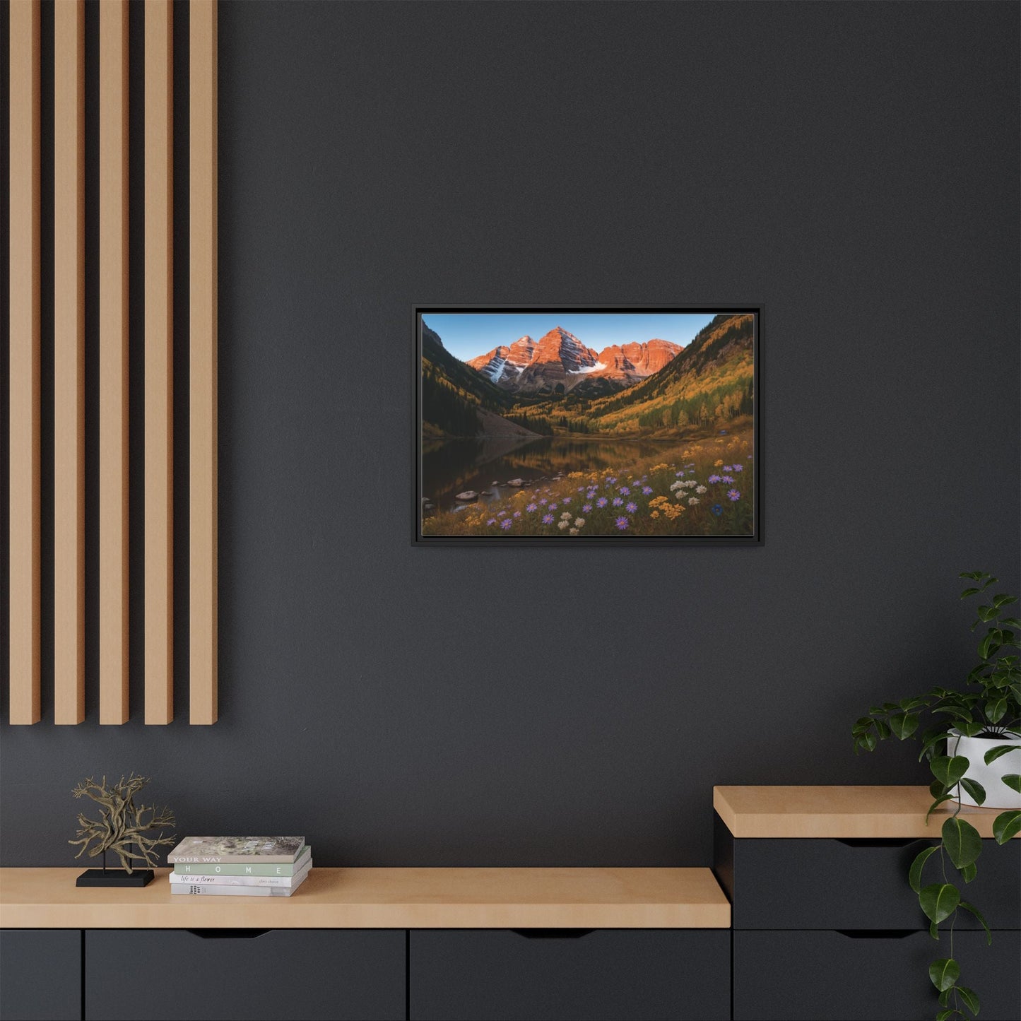 Canvas Alpenglow in Aspen Valley Matte Canvas, Pinewood Framed - Vibrant Styles