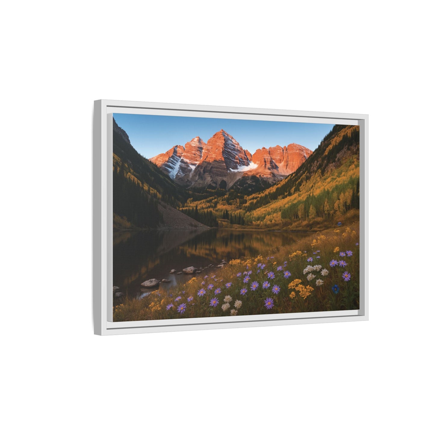 Canvas Alpenglow in Aspen Valley Matte Canvas, Pinewood Framed - Vibrant Styles
