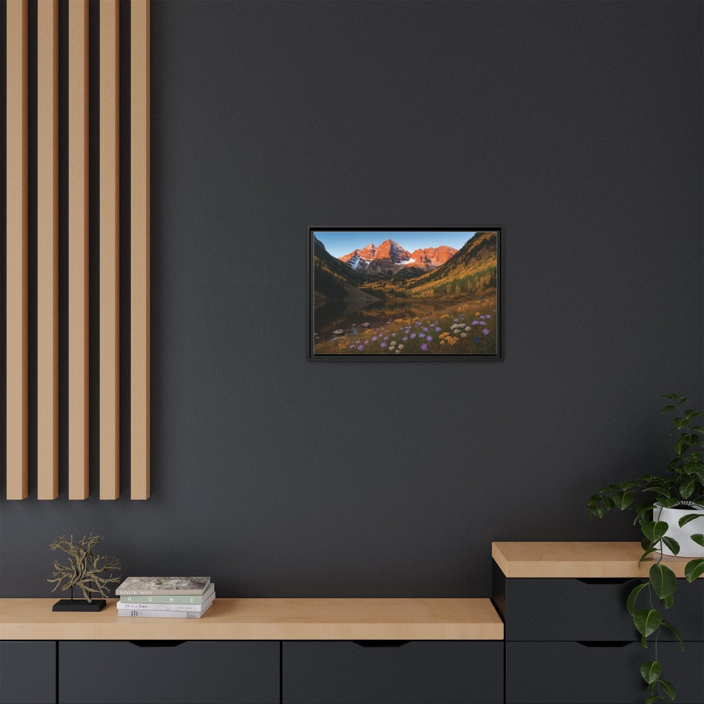 Canvas Alpenglow in Aspen Valley Matte Canvas, Pinewood Framed - Vibrant Styles