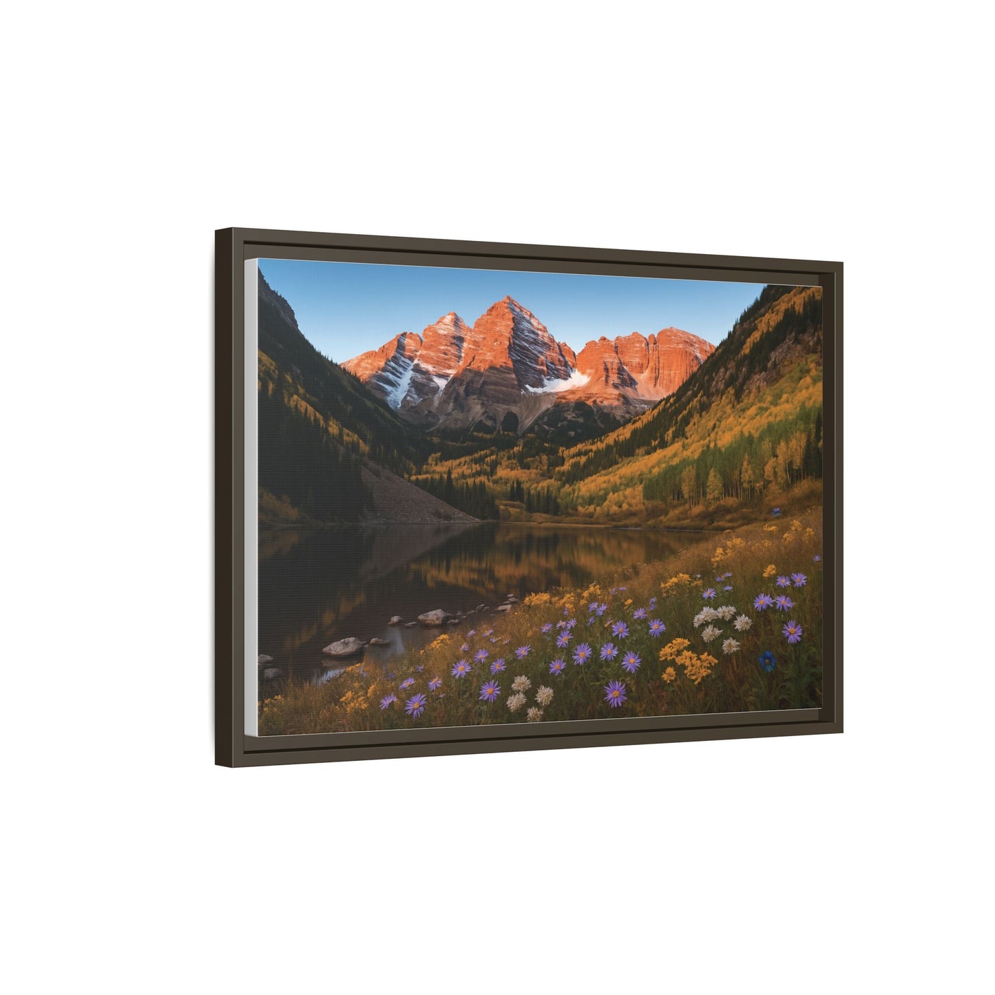 Canvas Alpenglow in Aspen Valley Matte Canvas, Pinewood Framed - Vibrant Styles