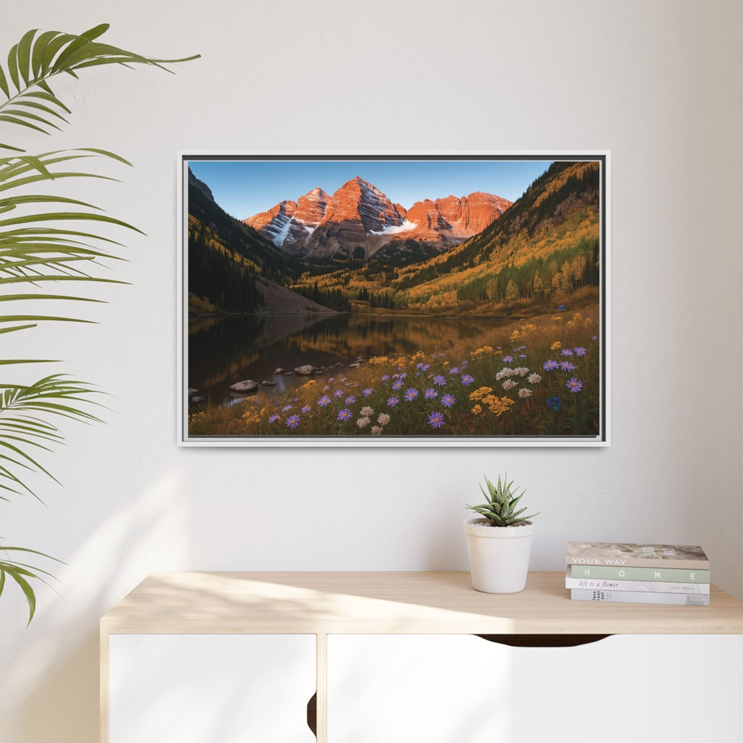 Canvas Alpenglow in Aspen Valley Matte Canvas, Pinewood Framed - Vibrant Styles