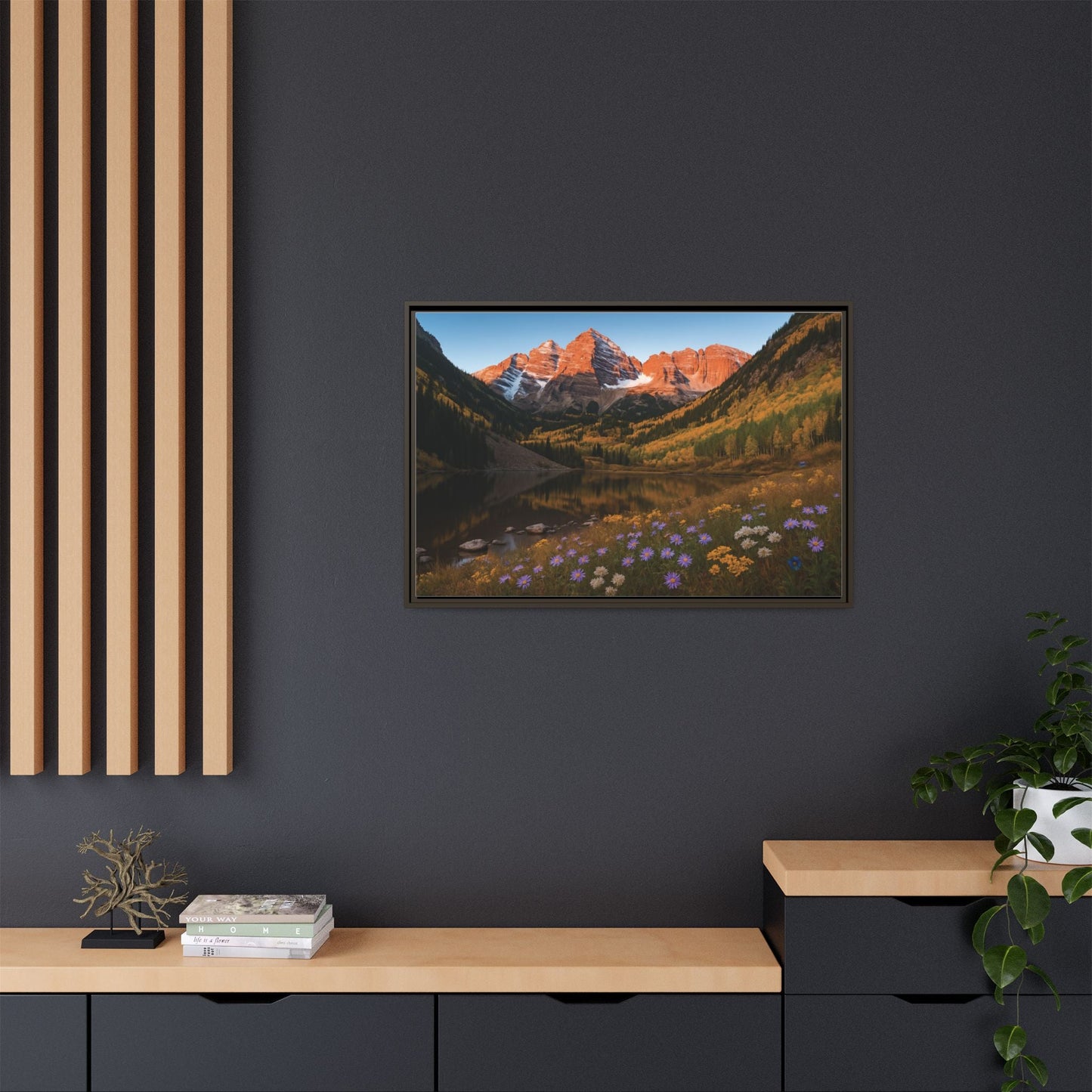 Canvas Alpenglow in Aspen Valley Matte Canvas, Pinewood Framed - Vibrant Styles