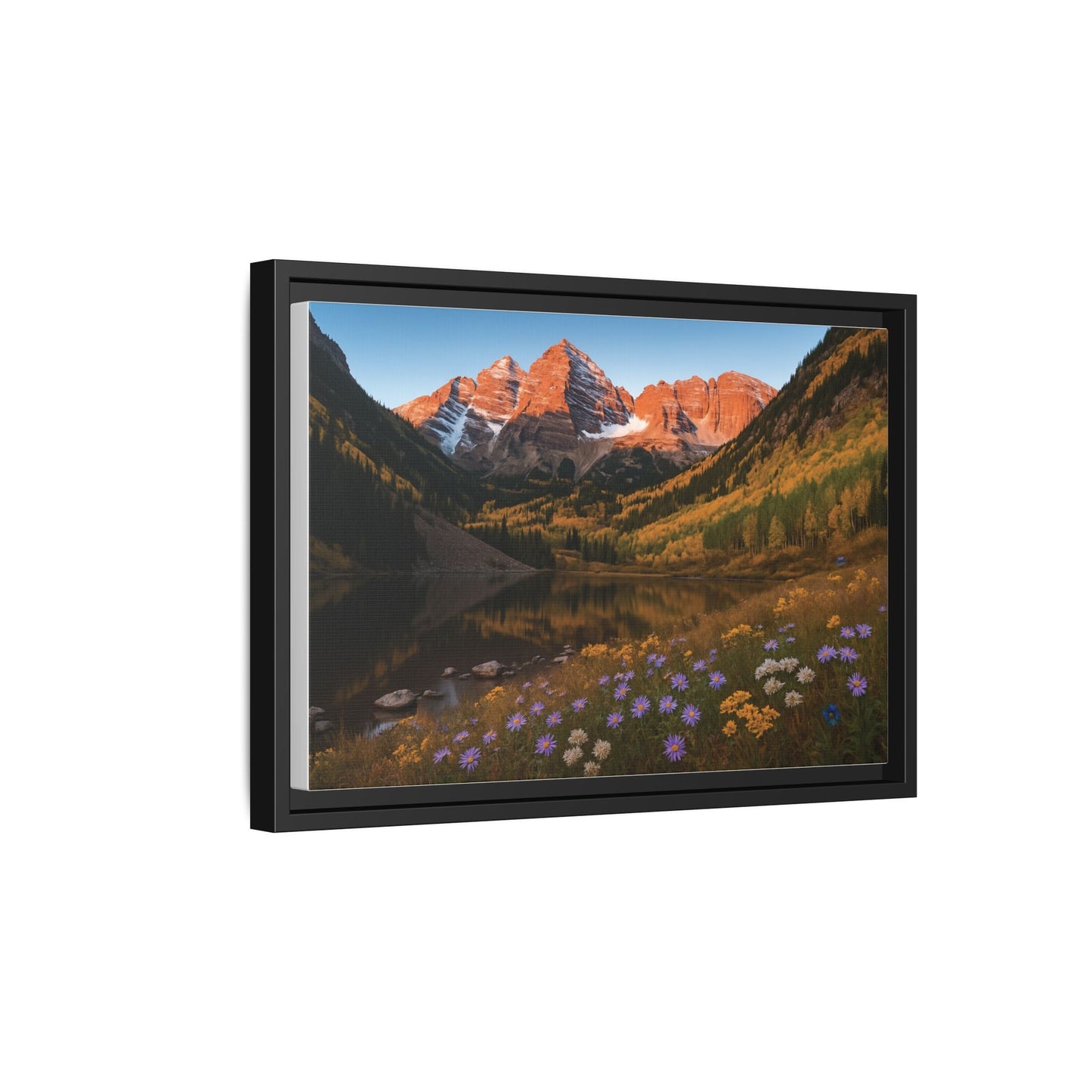 Canvas Alpenglow in Aspen Valley Matte Canvas, Pinewood Framed - Vibrant Styles