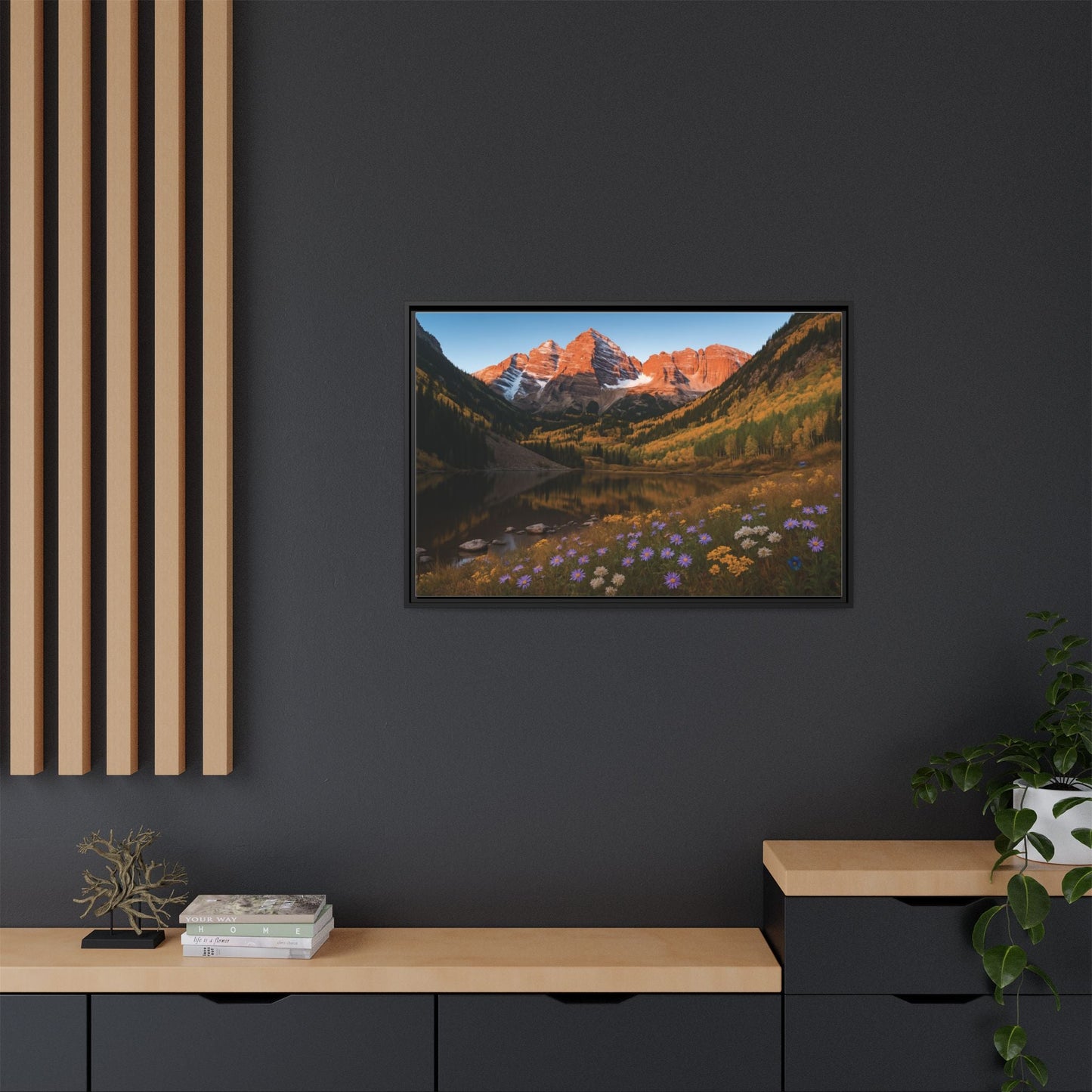 Canvas Alpenglow in Aspen Valley Matte Canvas, Pinewood Framed - Vibrant Styles