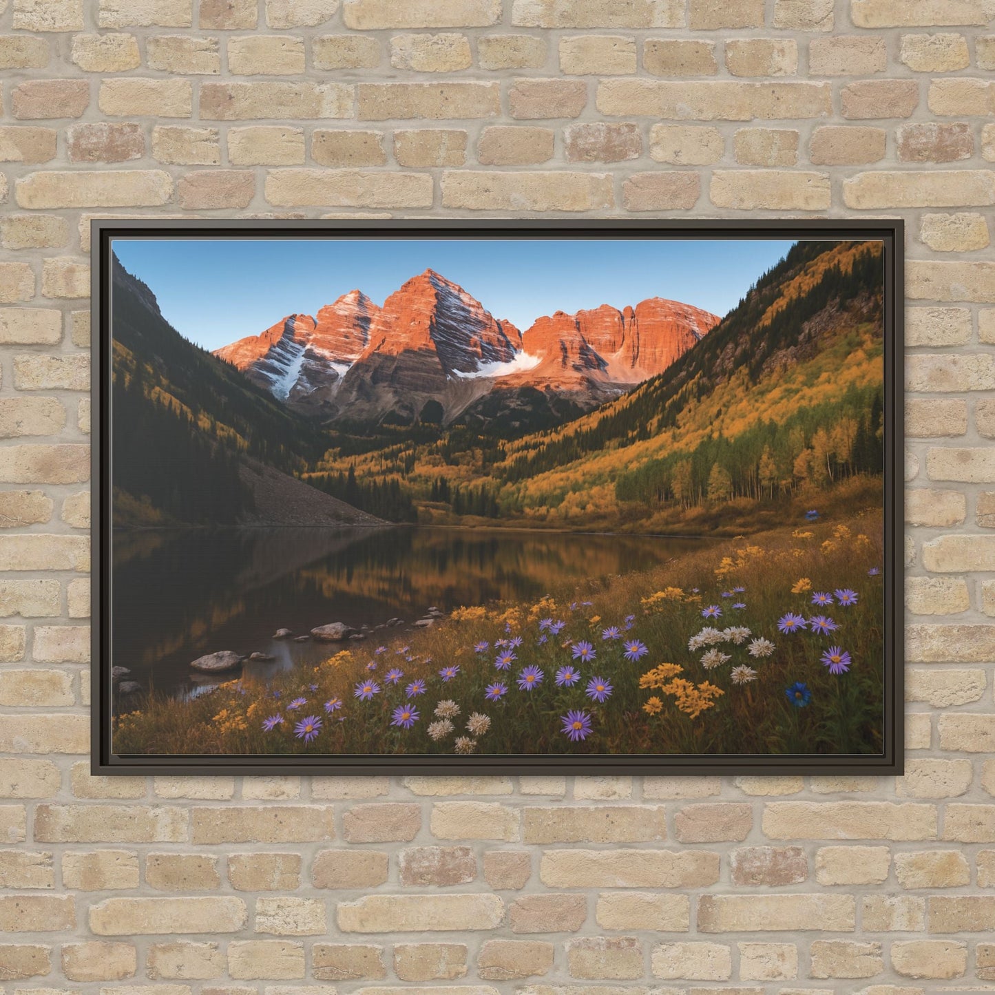 Canvas Alpenglow in Aspen Valley Matte Canvas, Pinewood Framed - Vibrant Styles