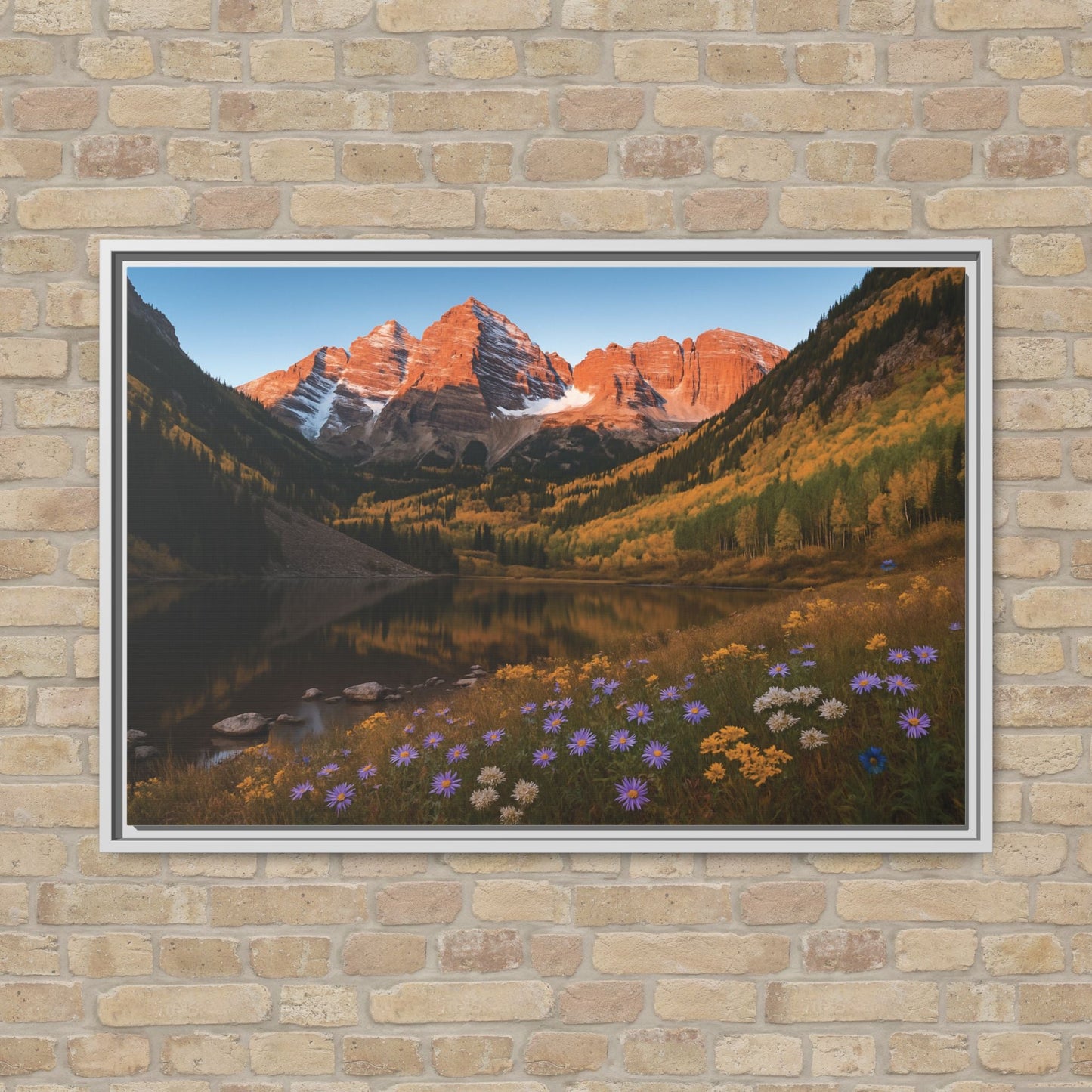 Canvas Alpenglow in Aspen Valley Matte Canvas, Pinewood Framed - Vibrant Styles