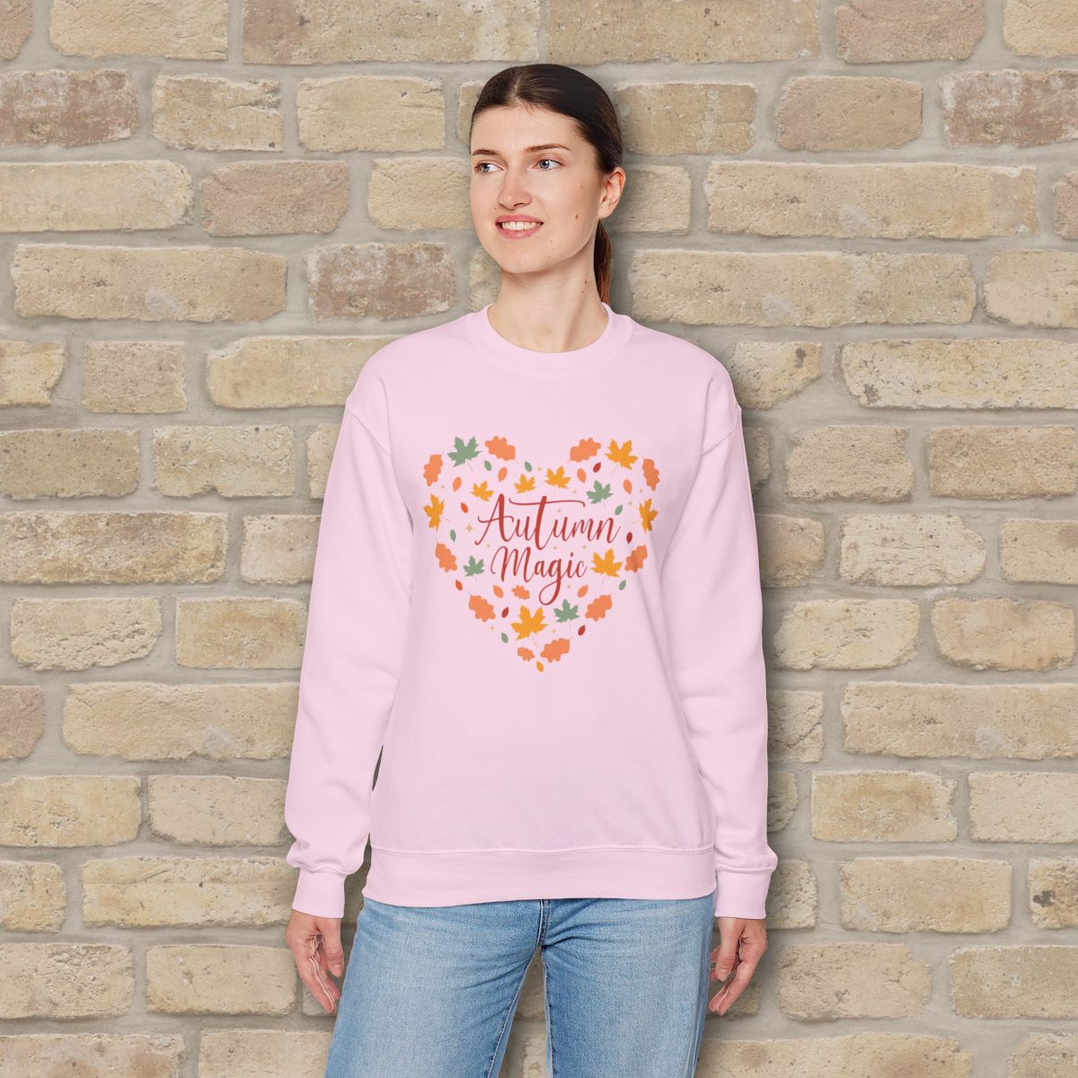 Graphic & Text Autumn Magic Heart Sweatshirt - Vibrant Styles