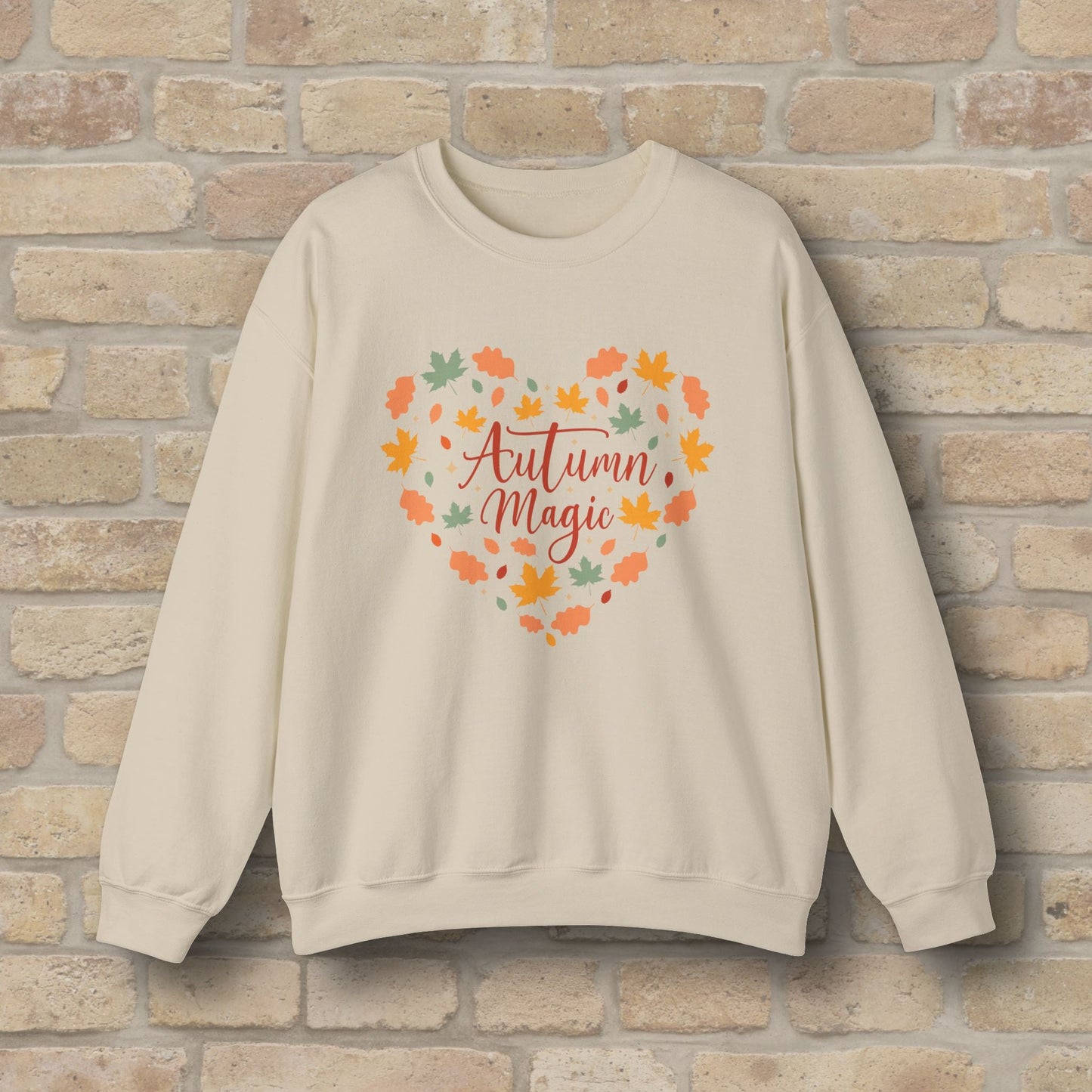 Graphic & Text Autumn Magic Heart Sweatshirt - Vibrant Styles