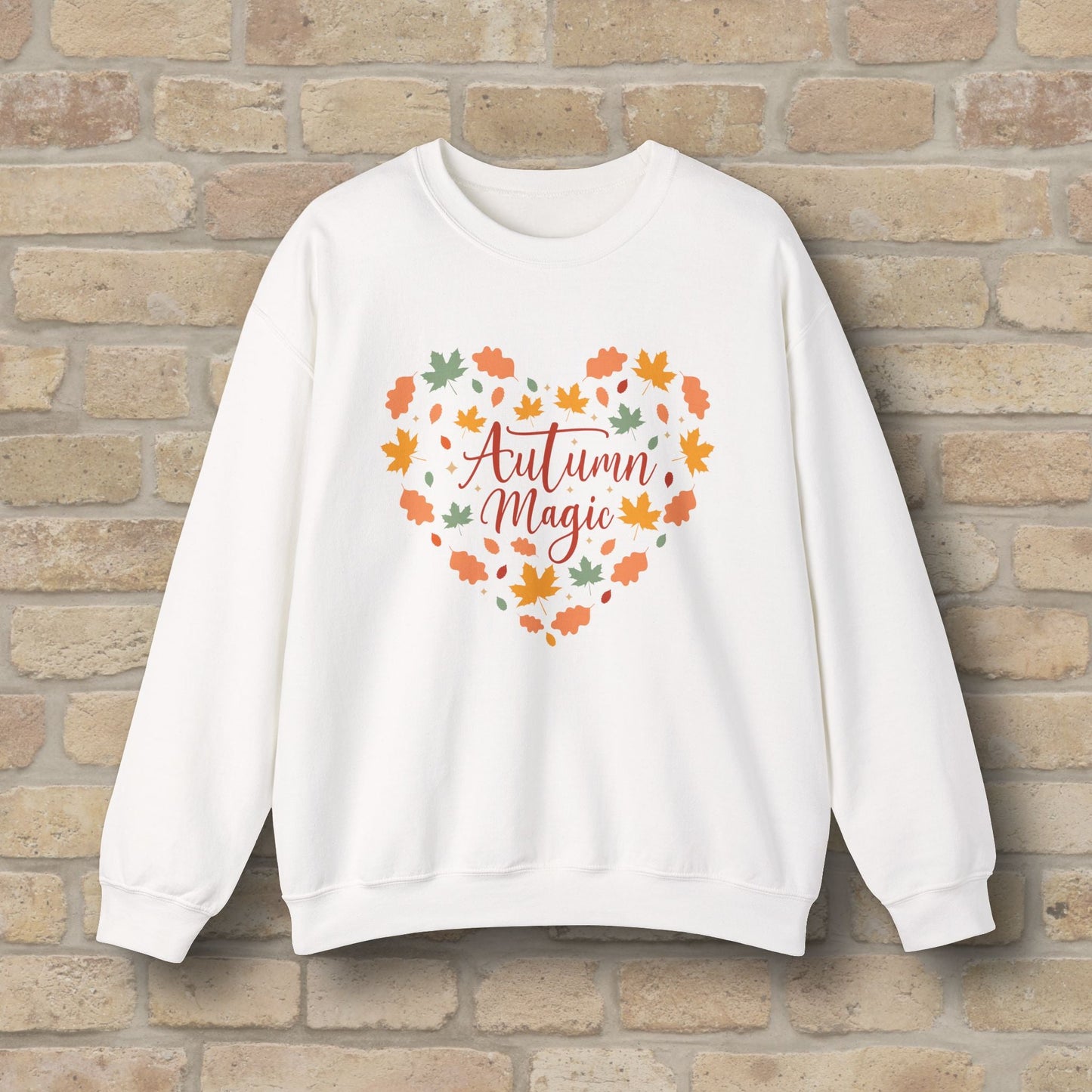 Graphic & Text Autumn Magic Heart Sweatshirt - Vibrant Styles