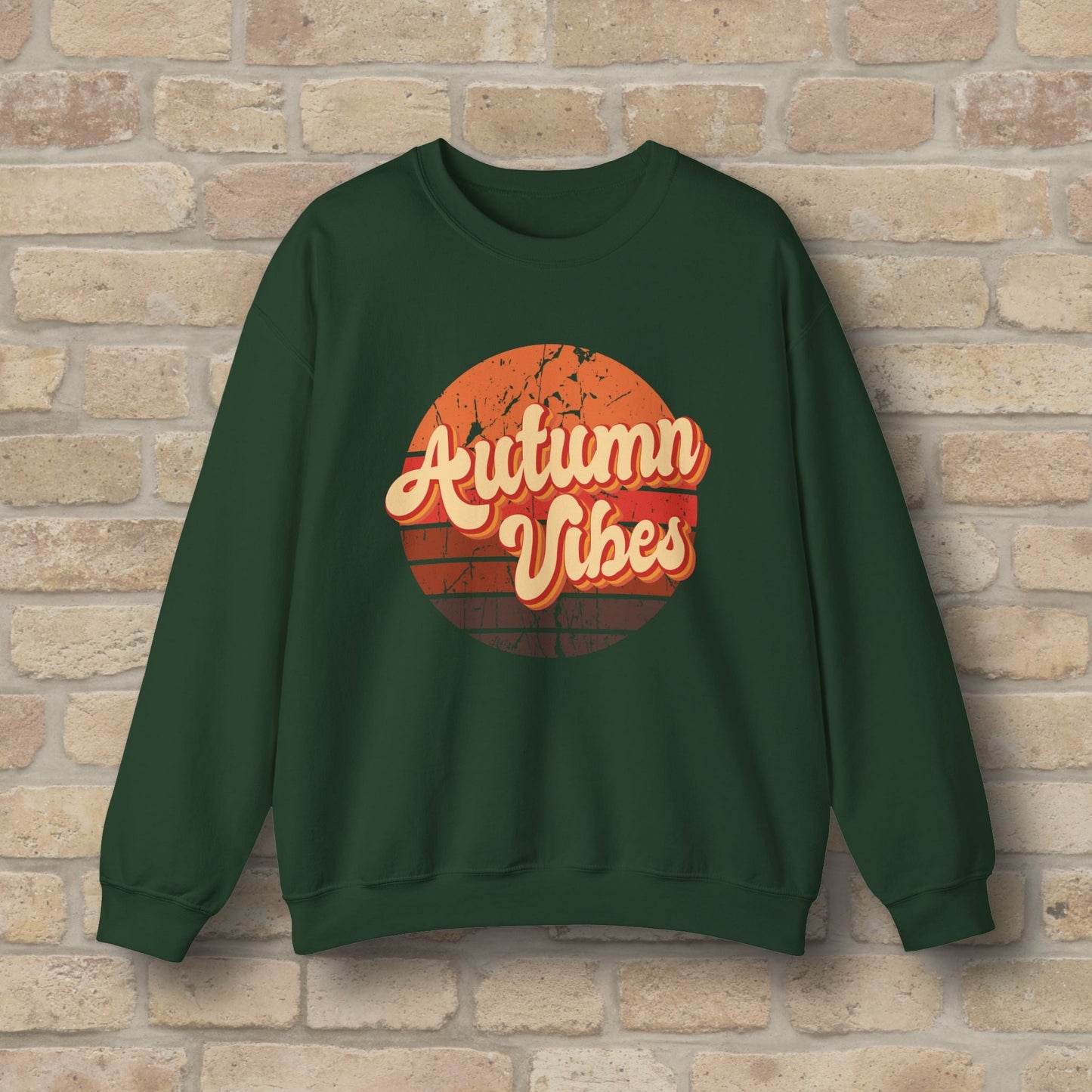 Graphic & Text Autumn Sunset Vibes Sweatshirt - Vibrant Styles