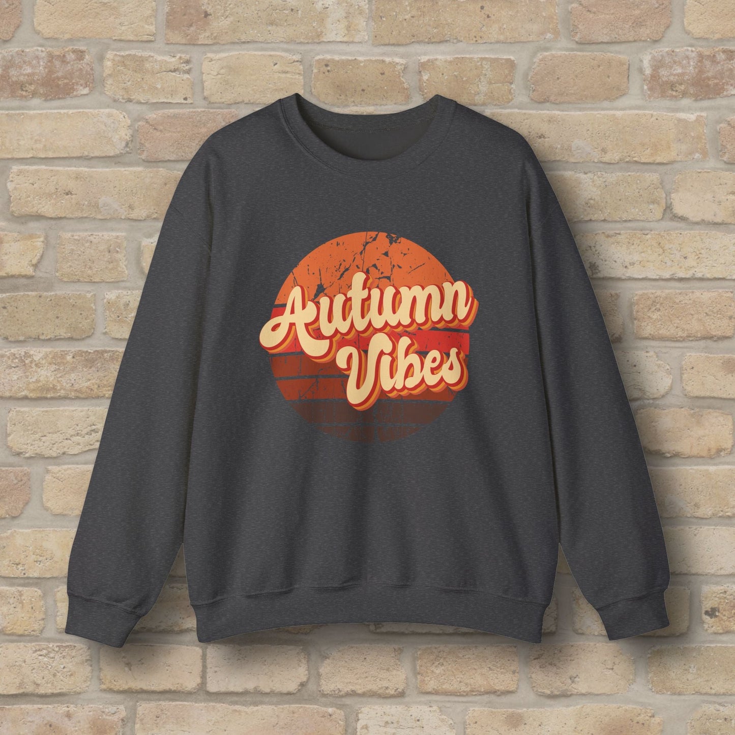 Graphic & Text Autumn Sunset Vibes Sweatshirt - Vibrant Styles