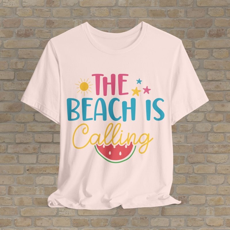 Mostly Text T-Shirts Beach Is Calling Tee - Vibrant Styles