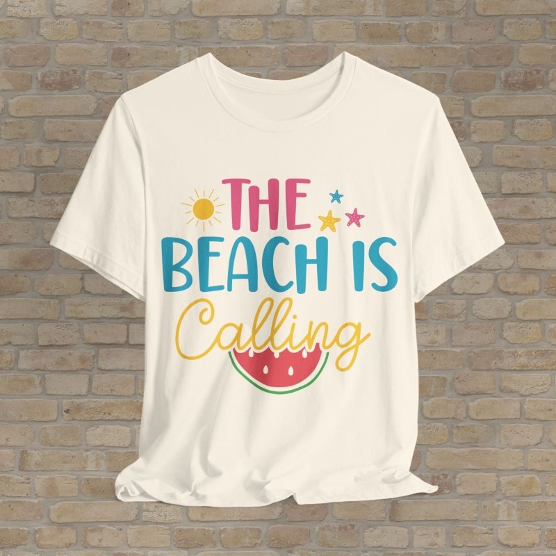 Mostly Text T-Shirts Beach Is Calling Tee - Vibrant Styles