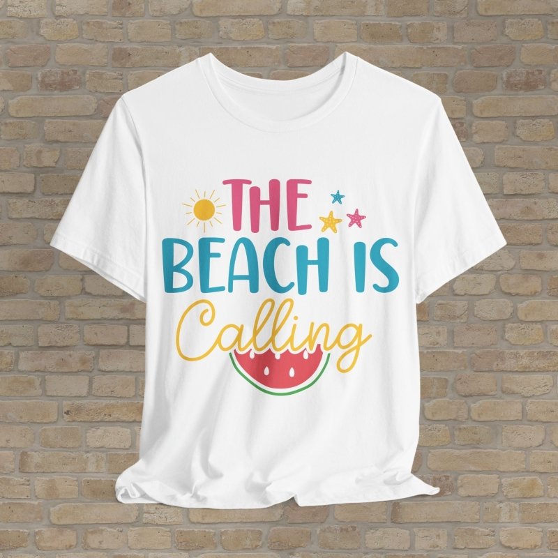 Mostly Text T-Shirts Beach Is Calling Tee - Vibrant Styles