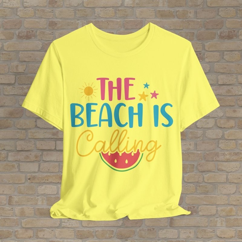 Mostly Text T-Shirts Beach Is Calling Tee - Vibrant Styles