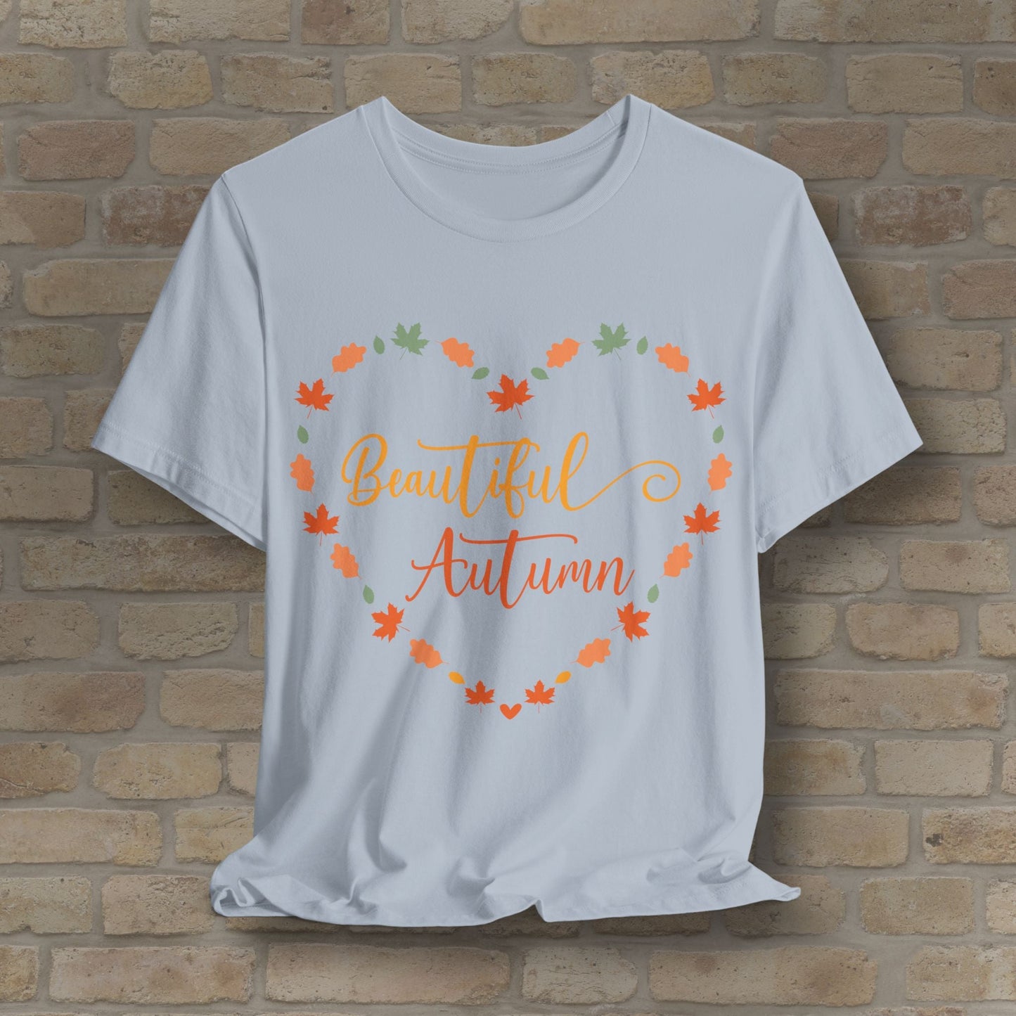 Graphic & Text Beautiful Autumn Heart Tee - Vibrant Styles
