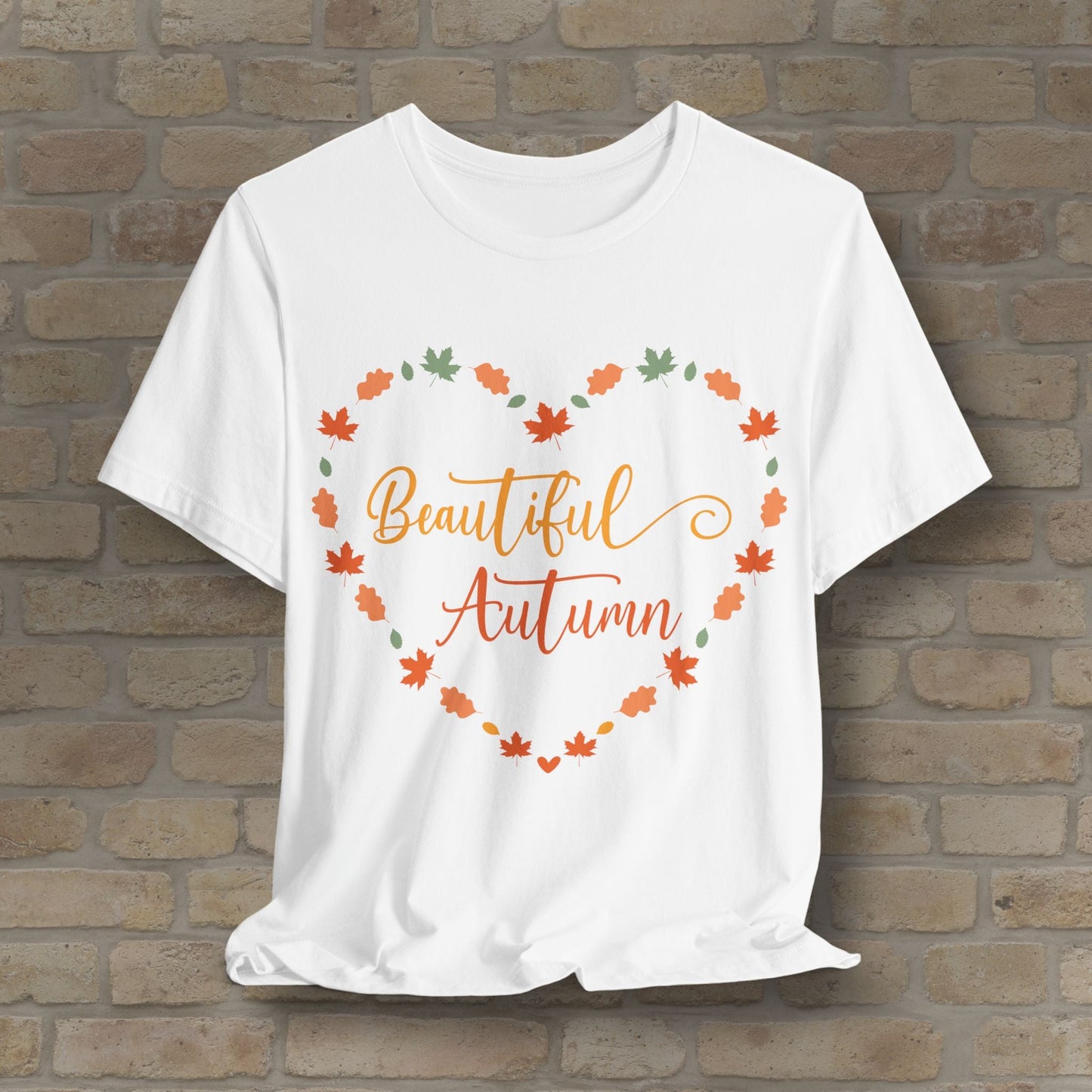 Graphic & Text Beautiful Autumn Heart Tee - Vibrant Styles