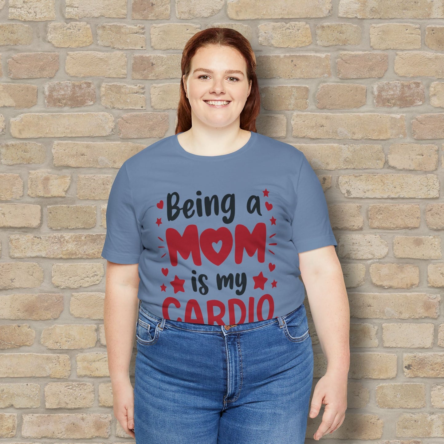 Mostly Text T-Shirts Being a Mom Is My Cardio Tee - Vibrant Styles
