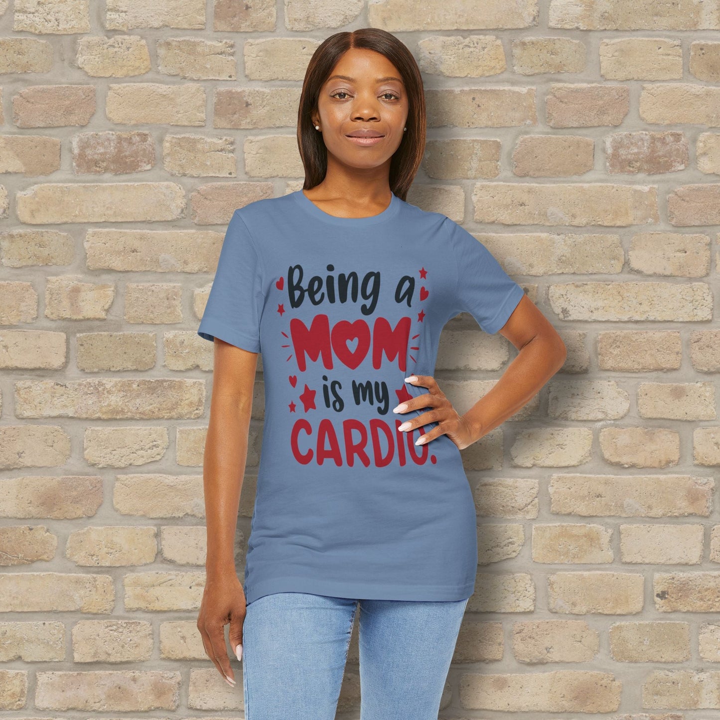 Mostly Text T-Shirts Being a Mom Is My Cardio Tee - Vibrant Styles