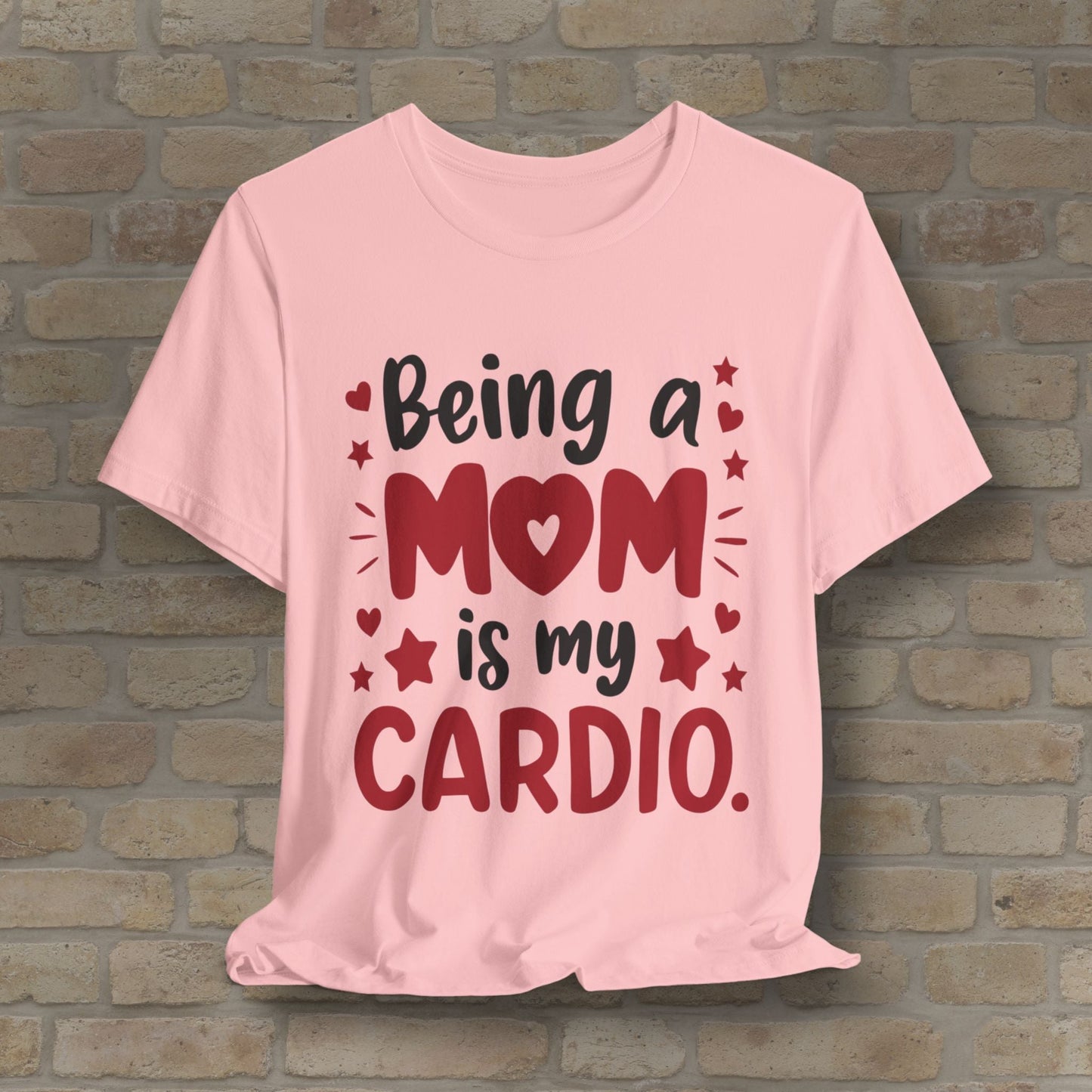 Mostly Text T-Shirts Being a Mom Is My Cardio Tee - Vibrant Styles