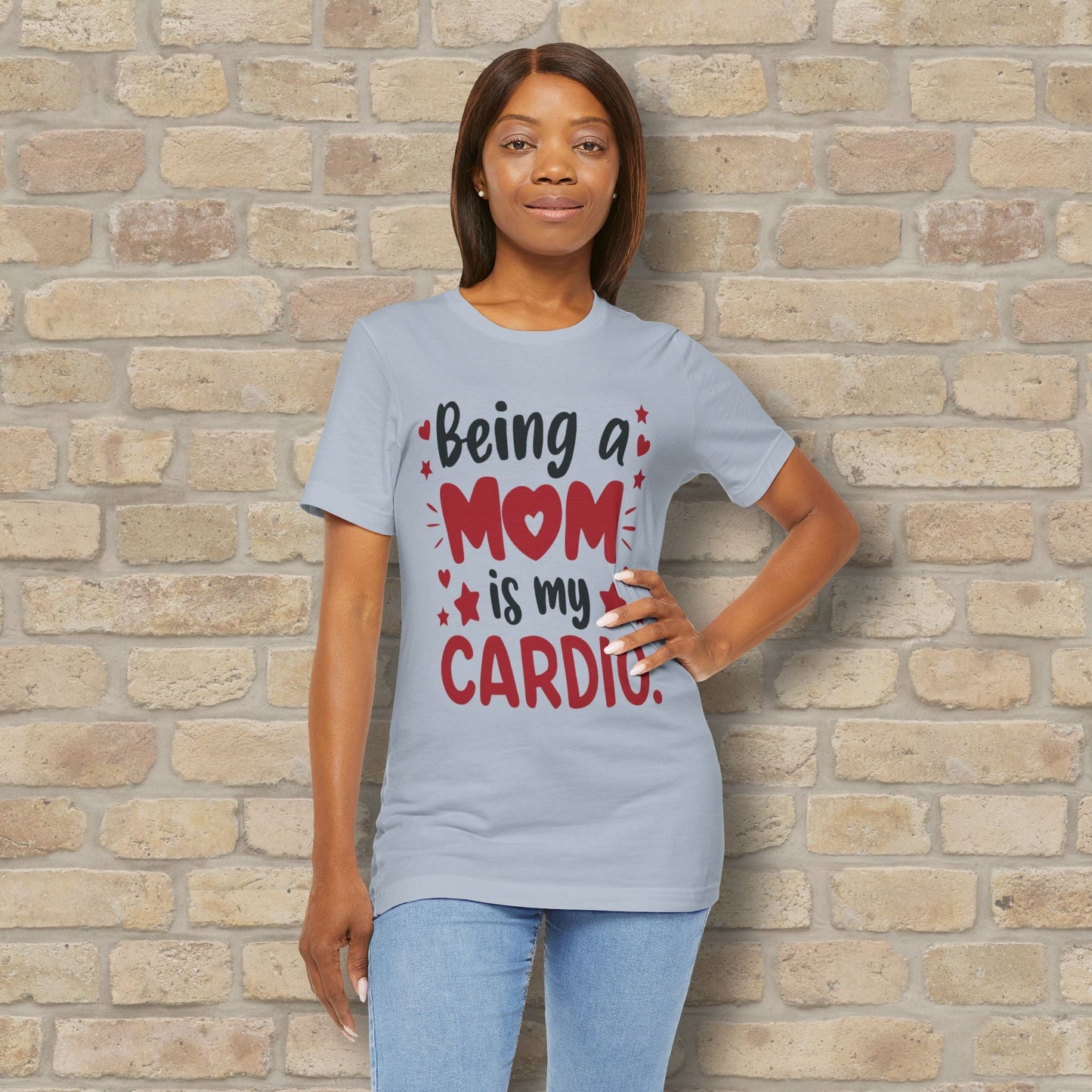 Mostly Text T-Shirts Being a Mom Is My Cardio Tee - Vibrant Styles