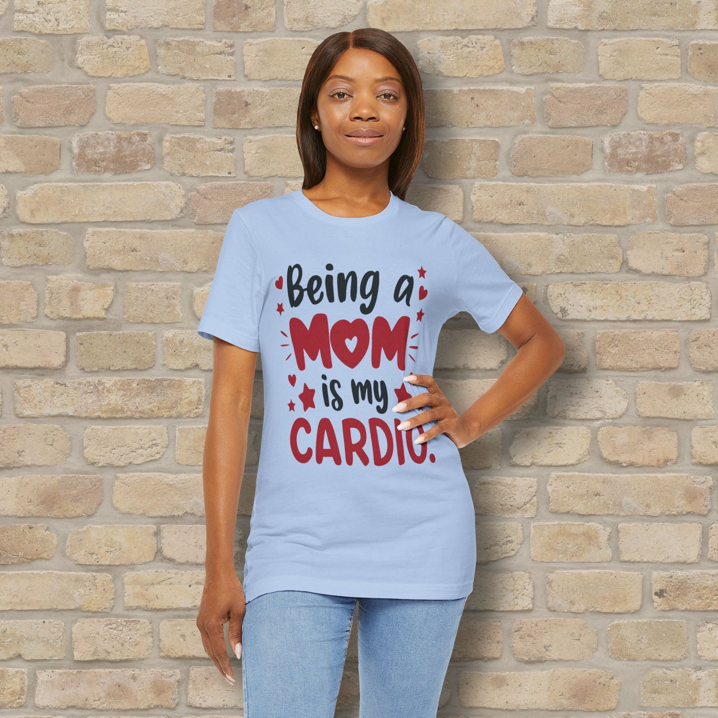 Mostly Text T-Shirts Being a Mom Is My Cardio Tee - Vibrant Styles