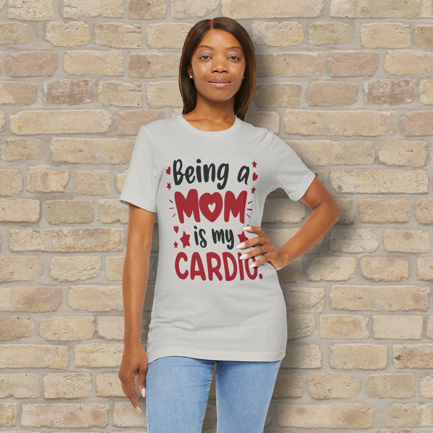 Mostly Text T-Shirts Being a Mom Is My Cardio Tee - Vibrant Styles