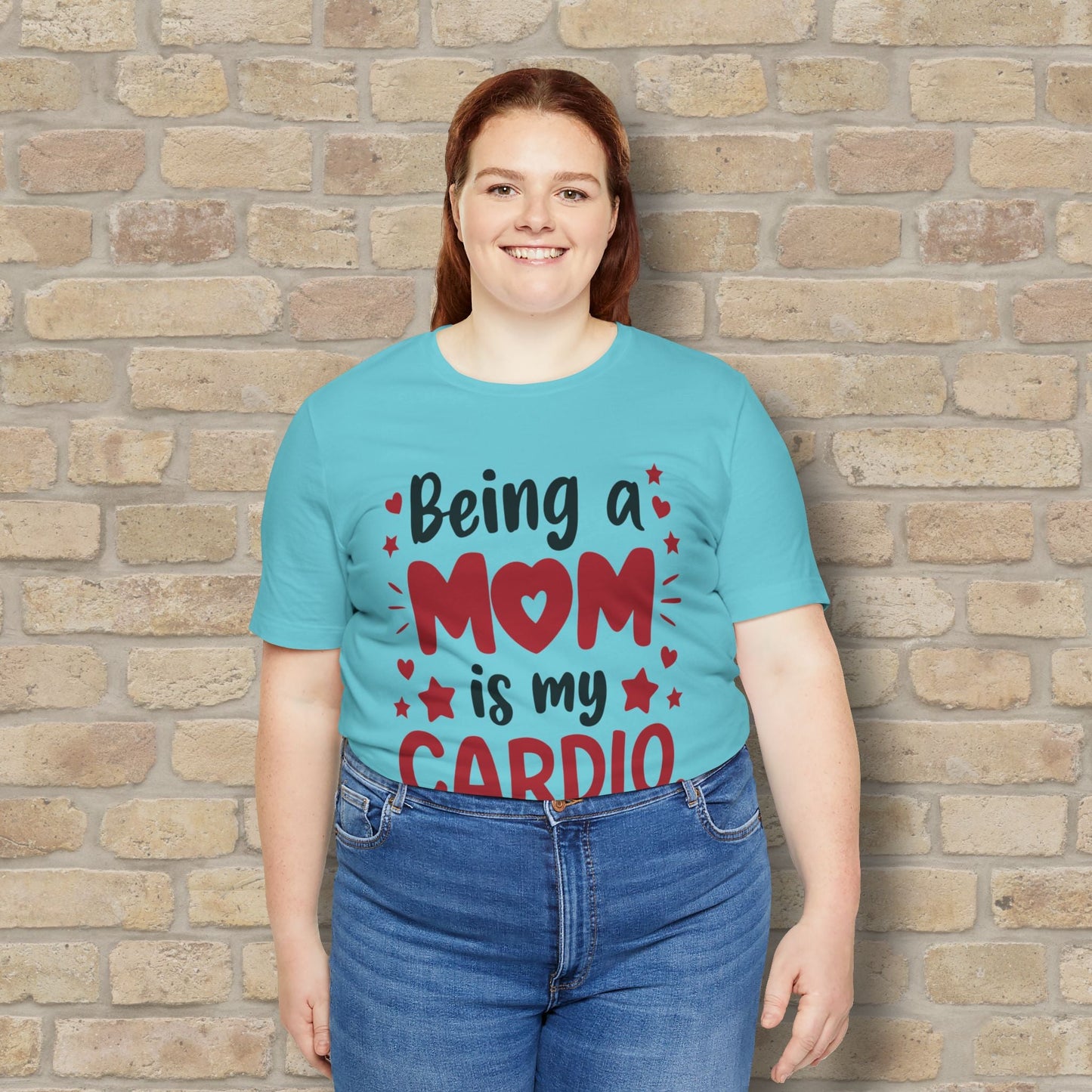 Mostly Text T-Shirts Being a Mom Is My Cardio Tee - Vibrant Styles