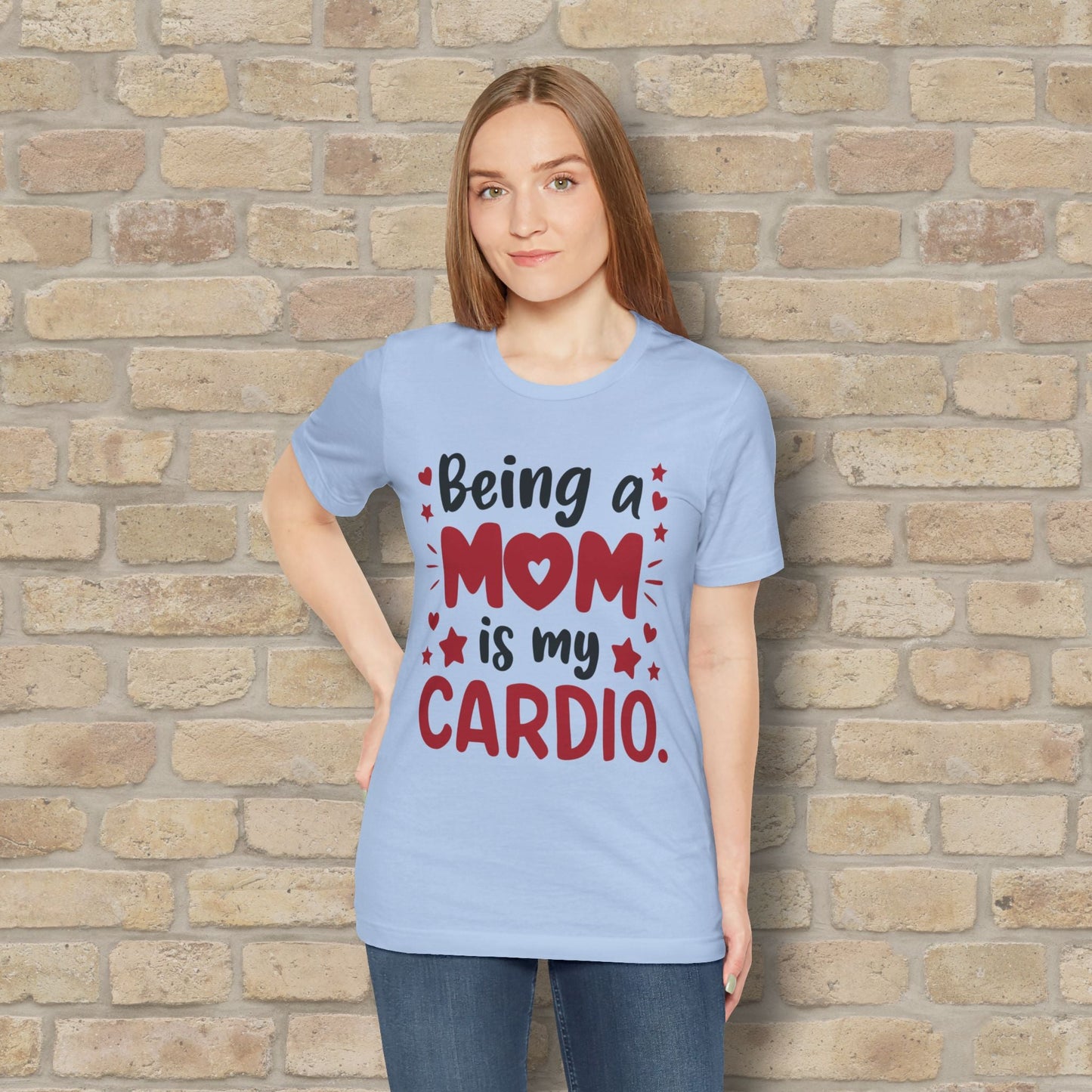 Mostly Text T-Shirts Being a Mom Is My Cardio Tee - Vibrant Styles