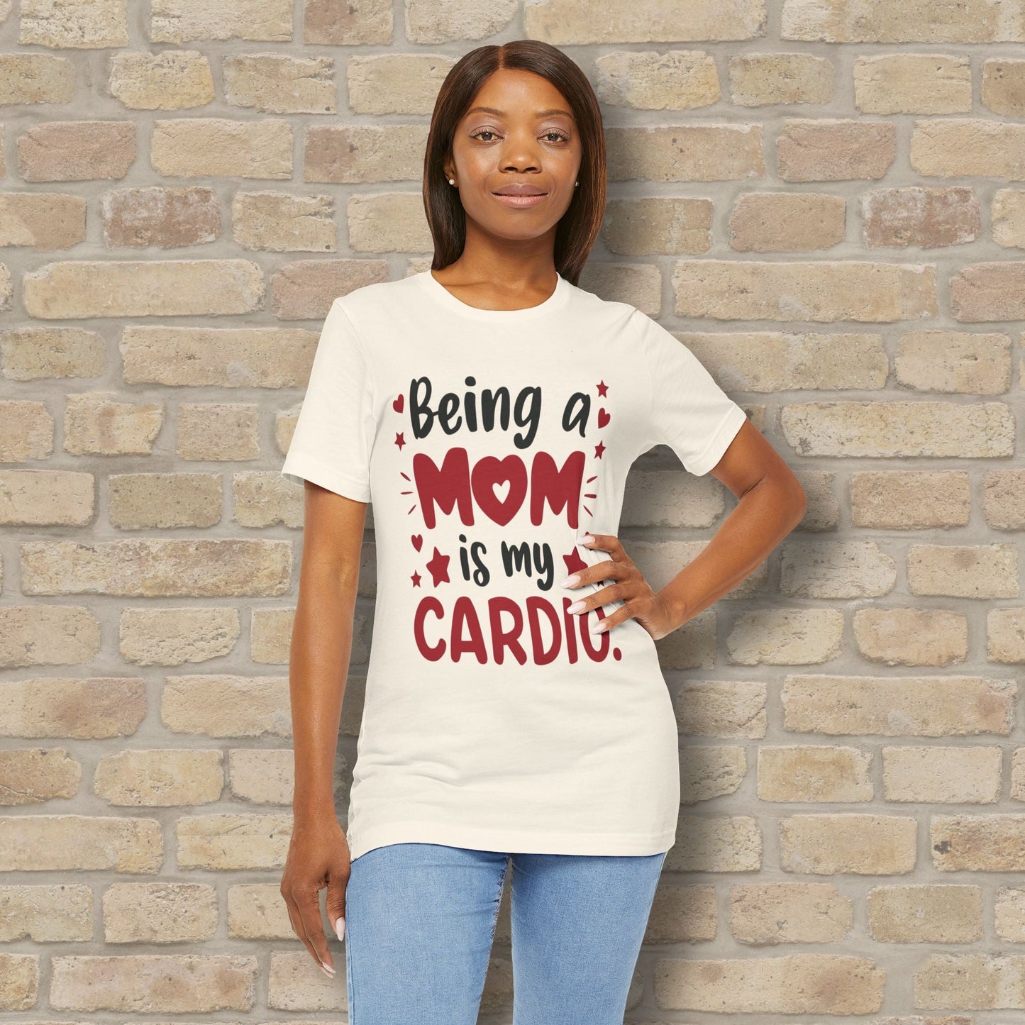 Mostly Text T-Shirts Being a Mom Is My Cardio Tee - Vibrant Styles