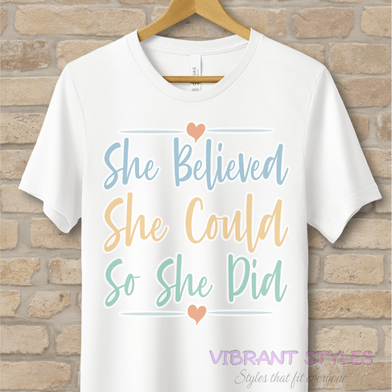 Mostly Text T-Shirts Believe Then Do Tee - Vibrant Styles