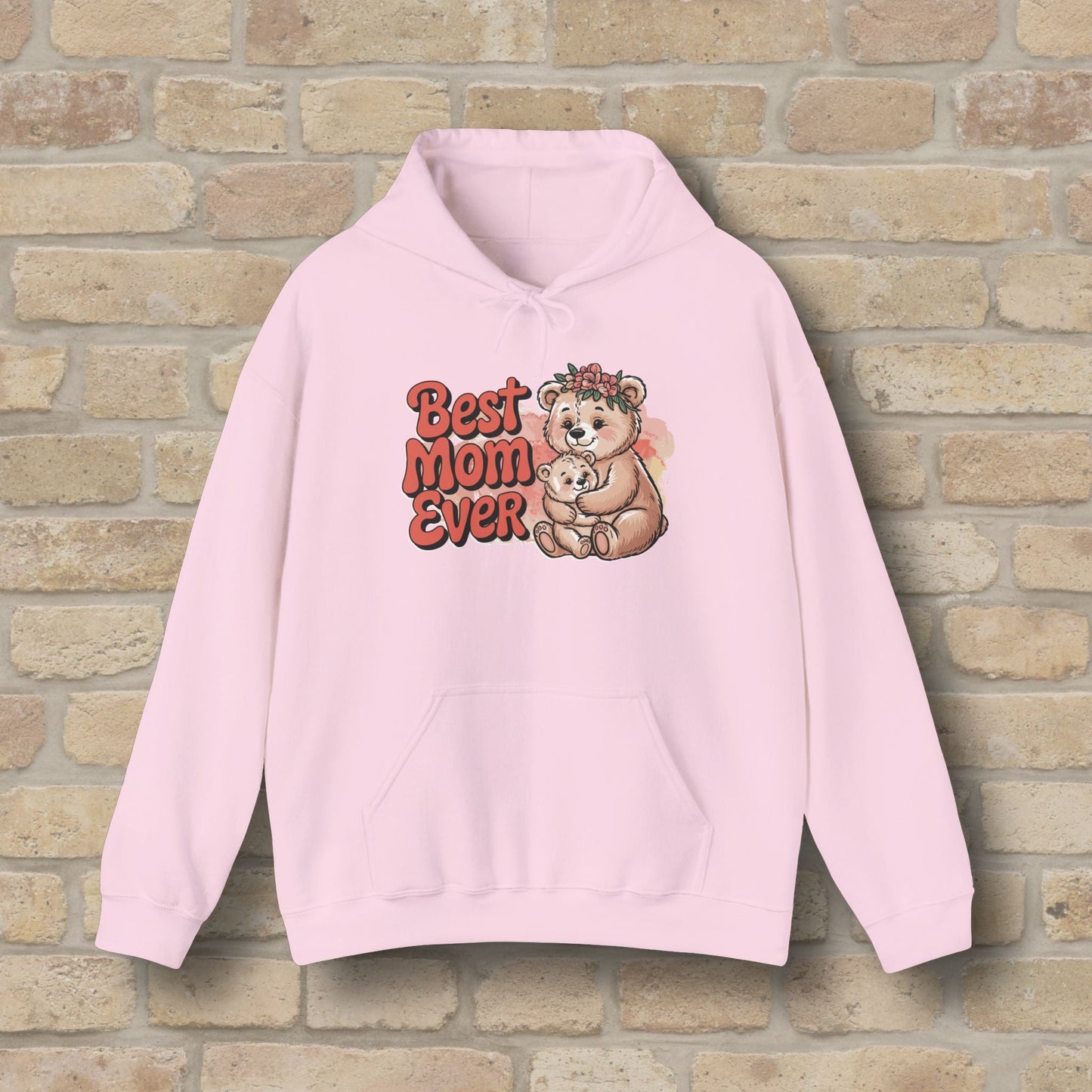 Graphic & Text Best Mom Ever Bears Pullover Hoodie - Vibrant Styles