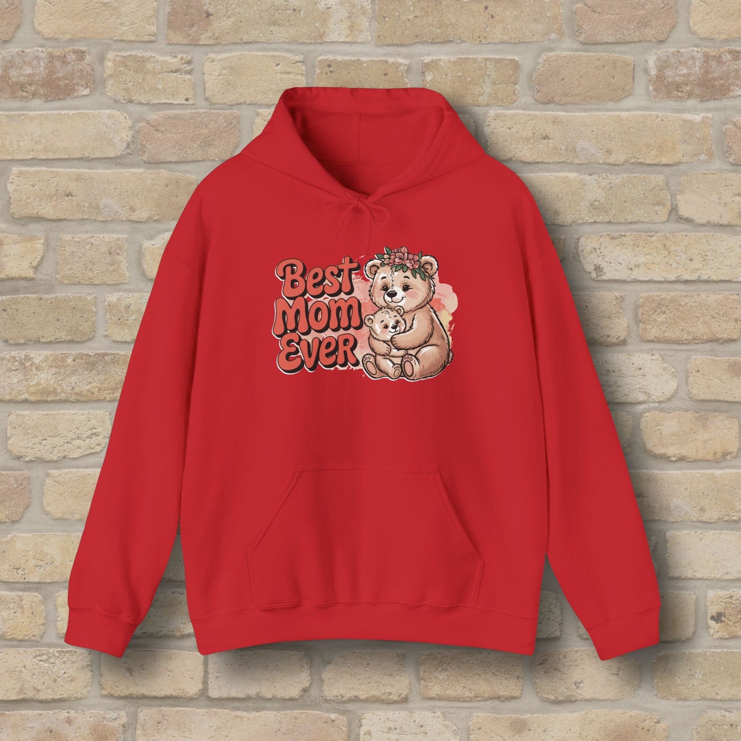 Graphic & Text Best Mom Ever Bears Pullover Hoodie - Vibrant Styles