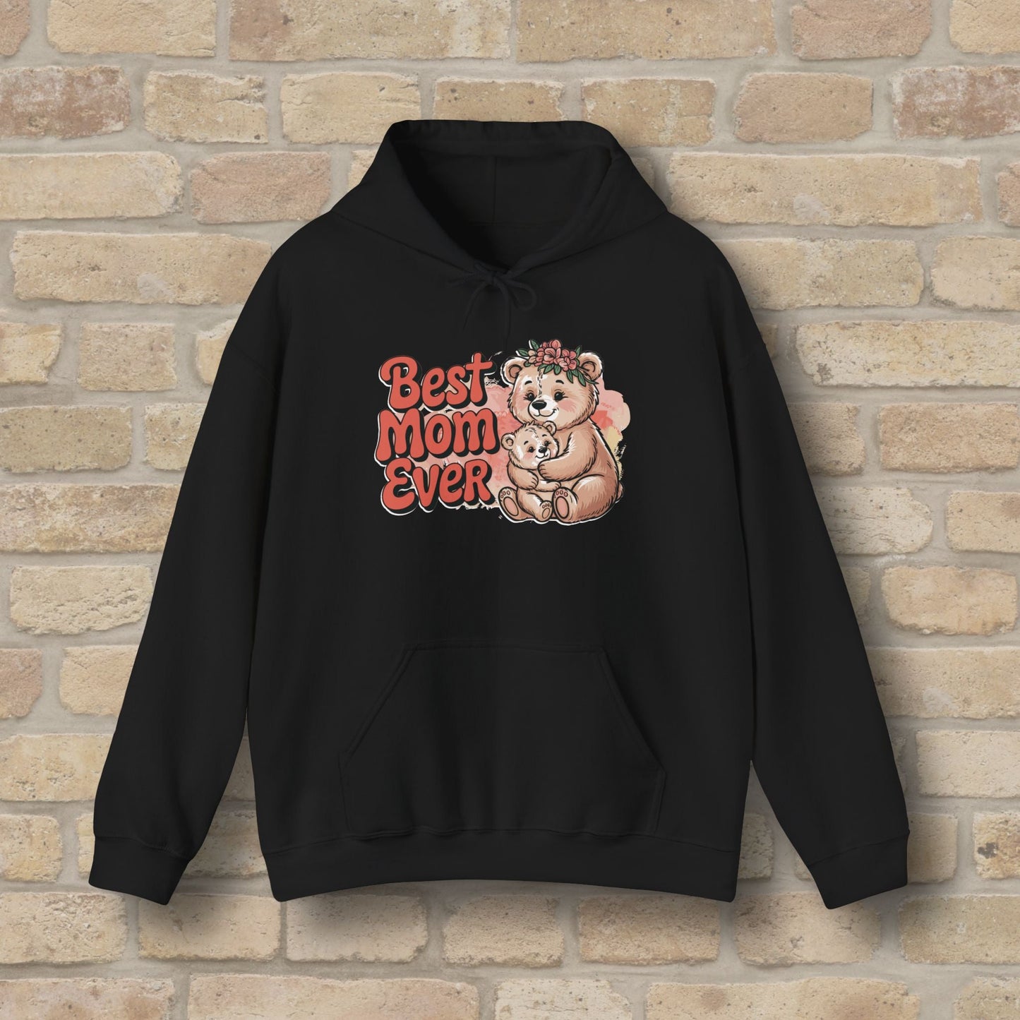 Graphic & Text Best Mom Ever Bears Pullover Hoodie - Vibrant Styles