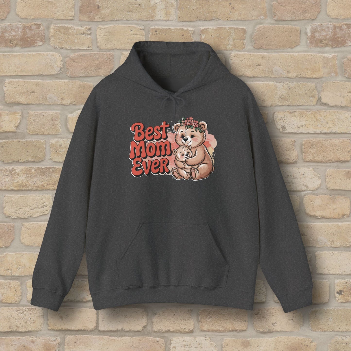 Graphic & Text Best Mom Ever Bears Pullover Hoodie - Vibrant Styles