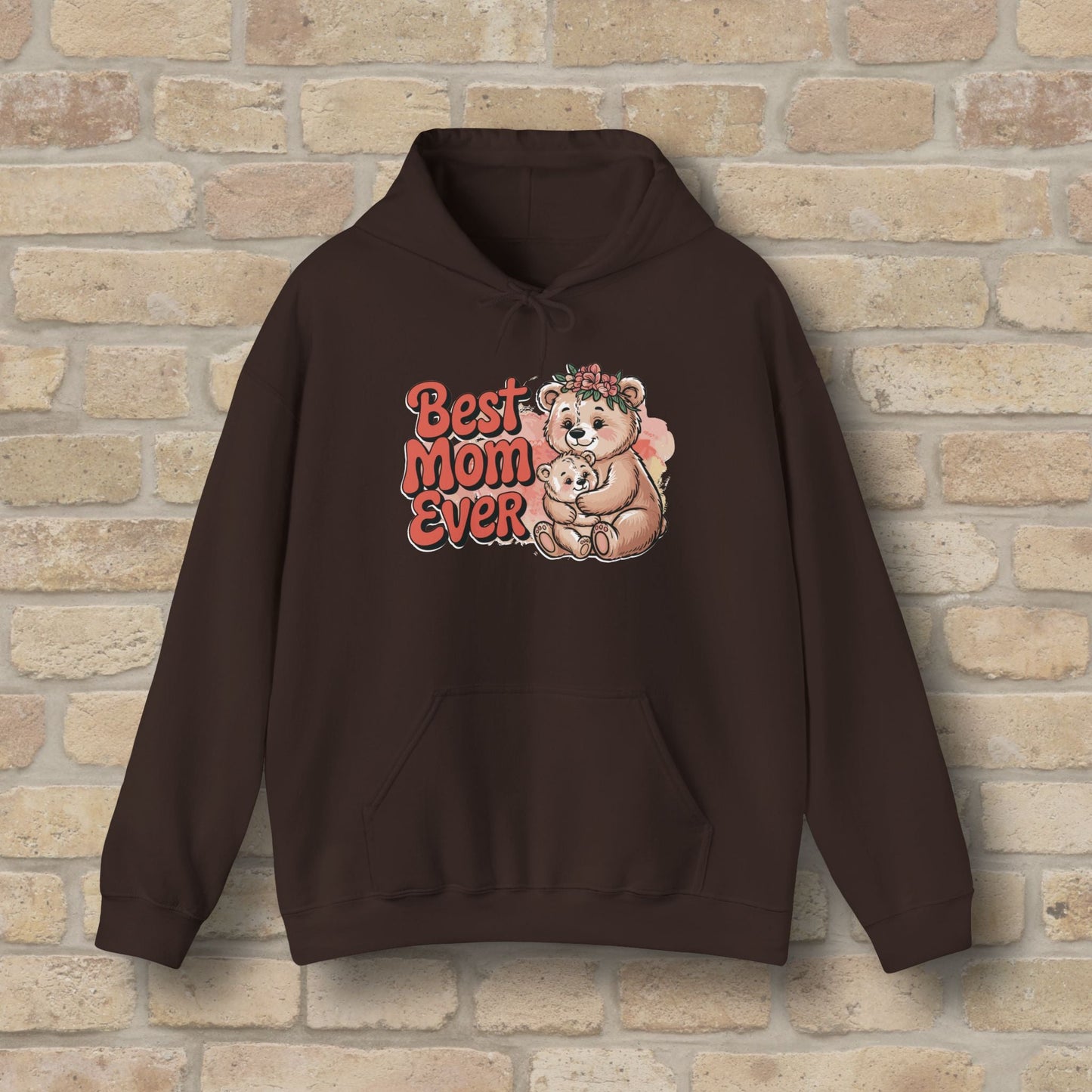 Graphic & Text Best Mom Ever Bears Pullover Hoodie - Vibrant Styles